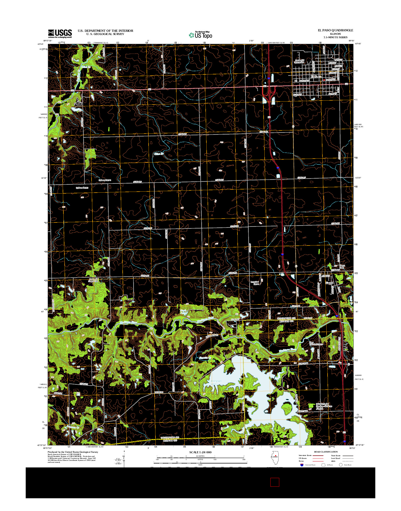 USGS US TOPO 7.5-MINUTE MAP FOR EL PASO, IL 2012