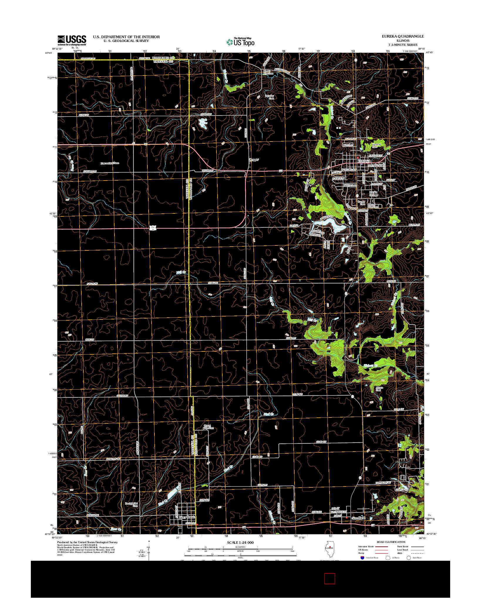 USGS US TOPO 7.5-MINUTE MAP FOR EUREKA, IL 2012