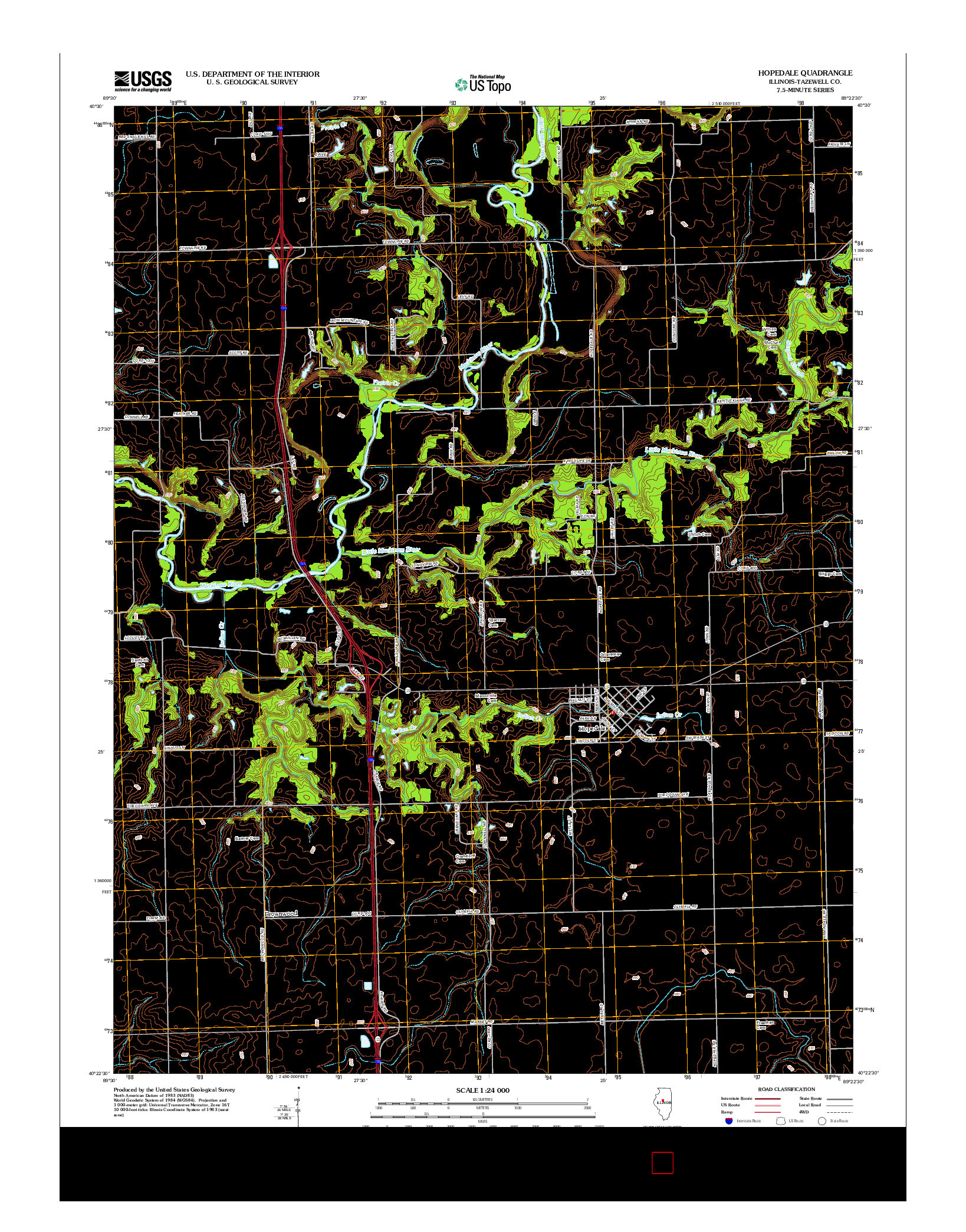 USGS US TOPO 7.5-MINUTE MAP FOR HOPEDALE, IL 2012