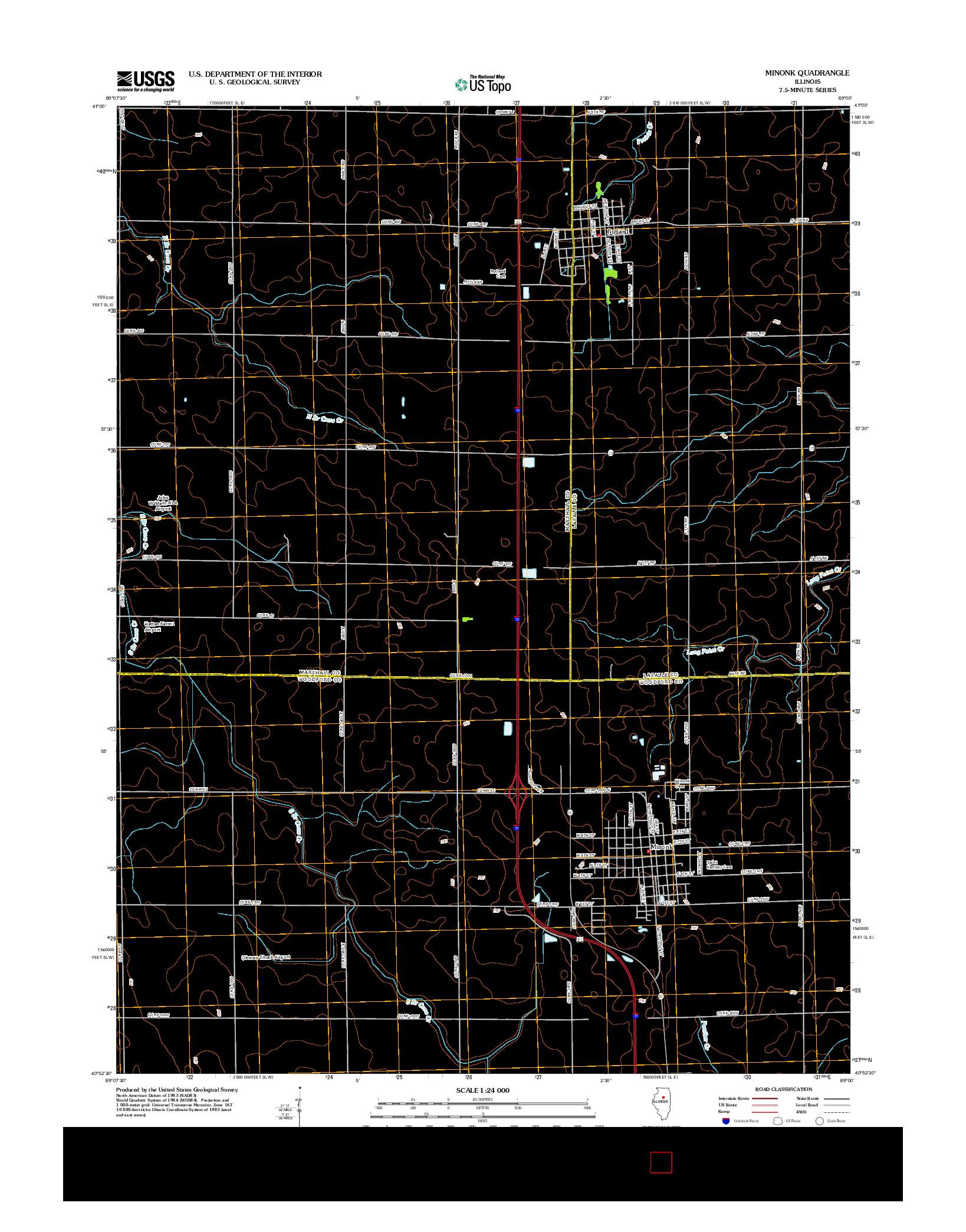 USGS US TOPO 7.5-MINUTE MAP FOR MINONK, IL 2012