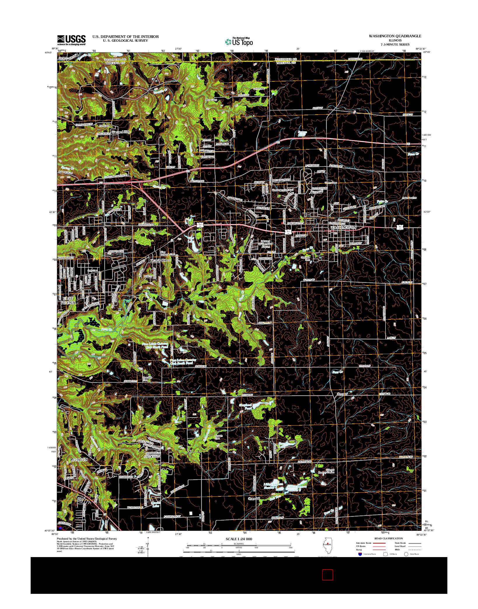 USGS US TOPO 7.5-MINUTE MAP FOR WASHINGTON, IL 2012