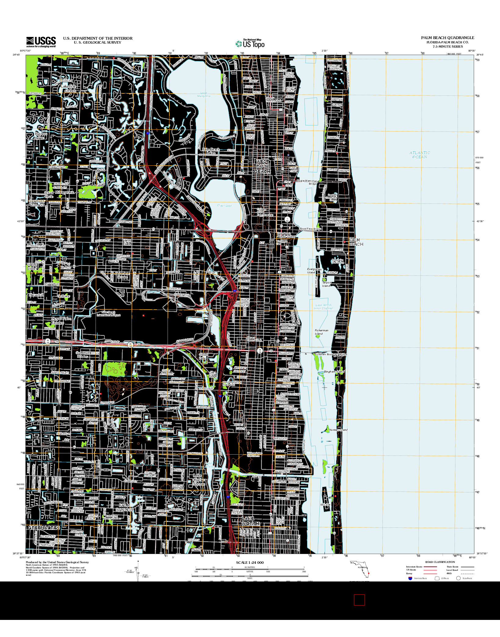 USGS US TOPO 7.5-MINUTE MAP FOR PALM BEACH, FL 2012