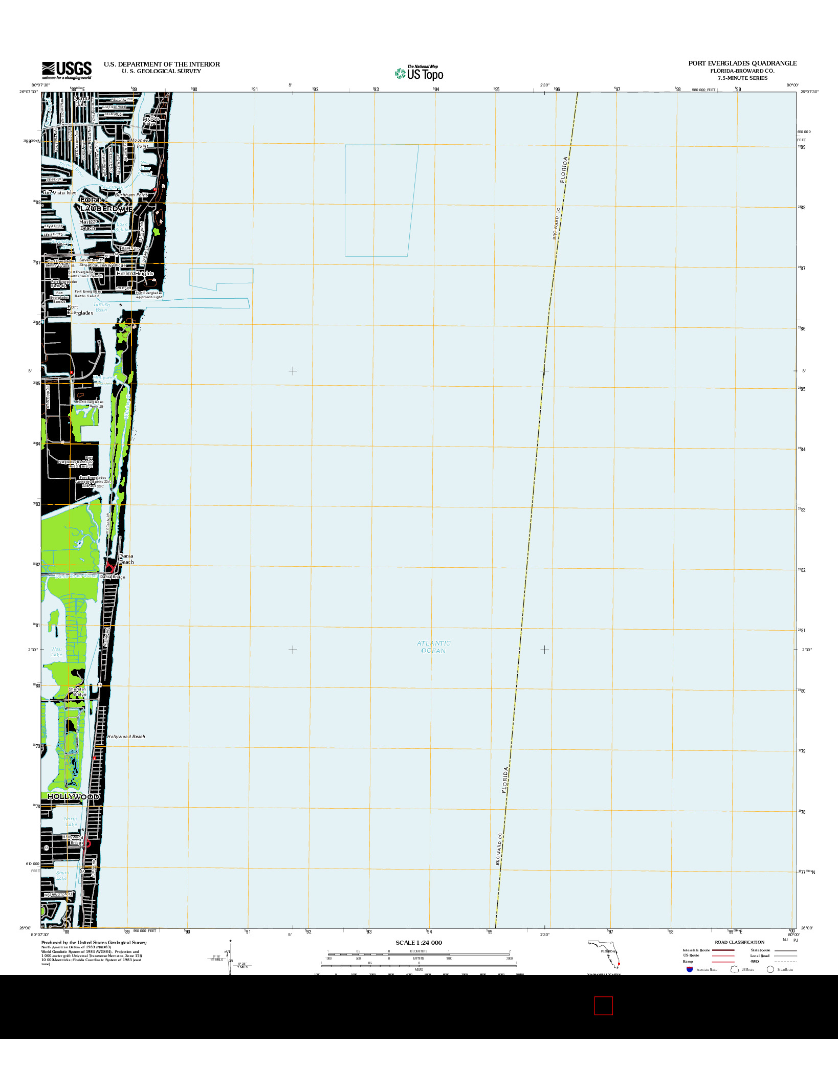USGS US TOPO 7.5-MINUTE MAP FOR PORT EVERGLADES, FL 2012