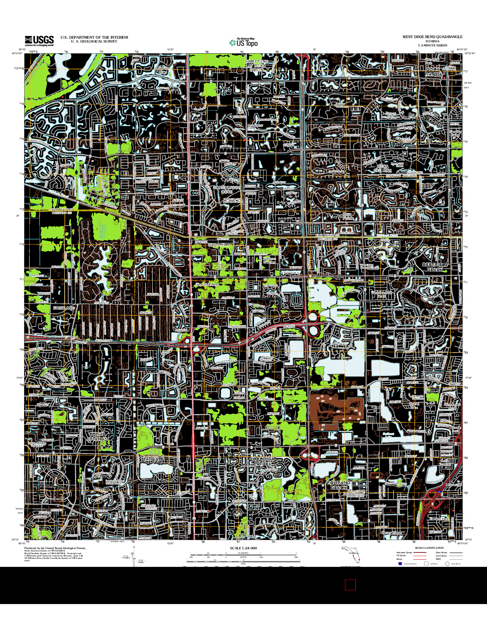 USGS US TOPO 7.5-MINUTE MAP FOR WEST DIXIE BEND, FL 2012