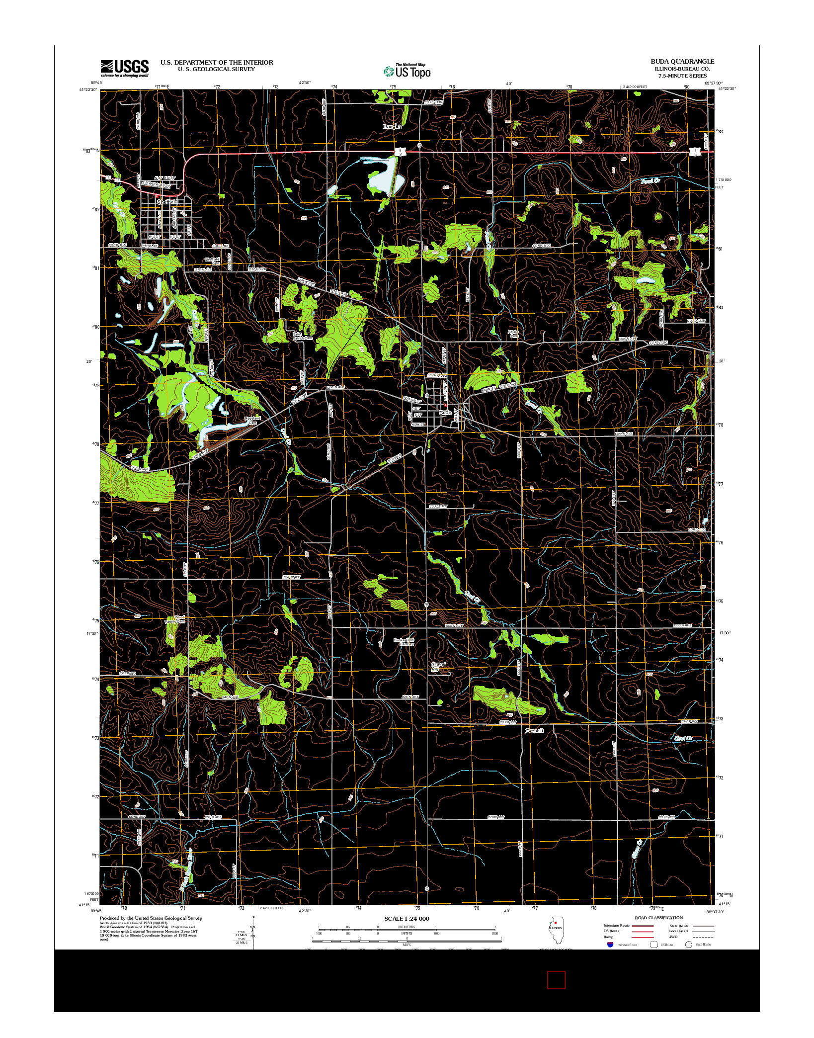 USGS US TOPO 7.5-MINUTE MAP FOR BUDA, IL 2012