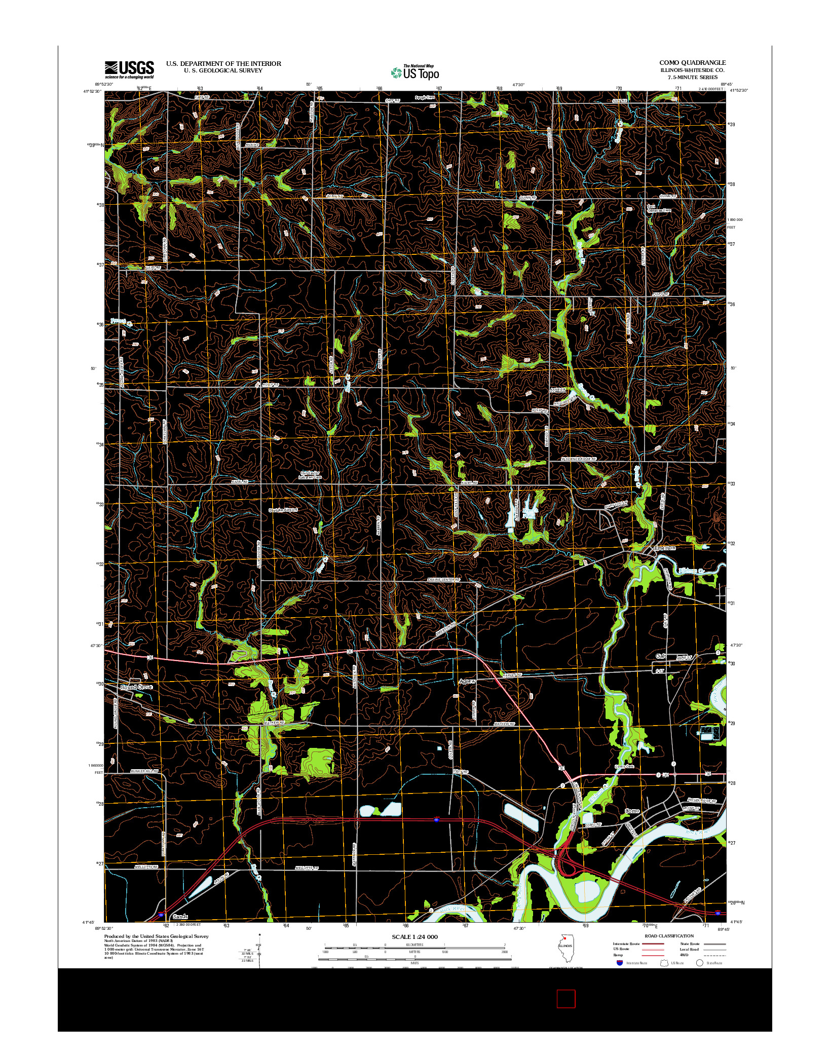 USGS US TOPO 7.5-MINUTE MAP FOR COMO, IL 2012