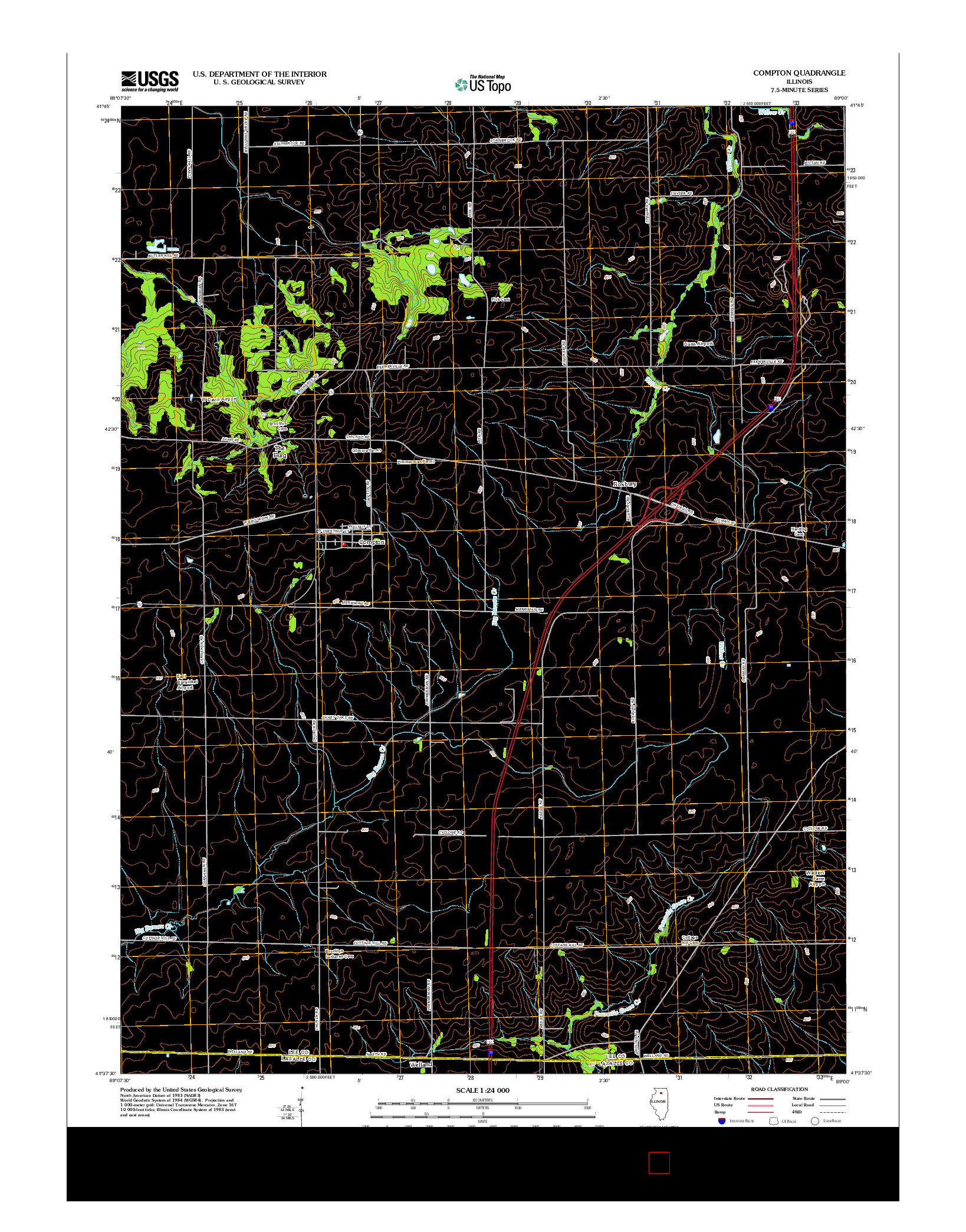 USGS US TOPO 7.5-MINUTE MAP FOR COMPTON, IL 2012