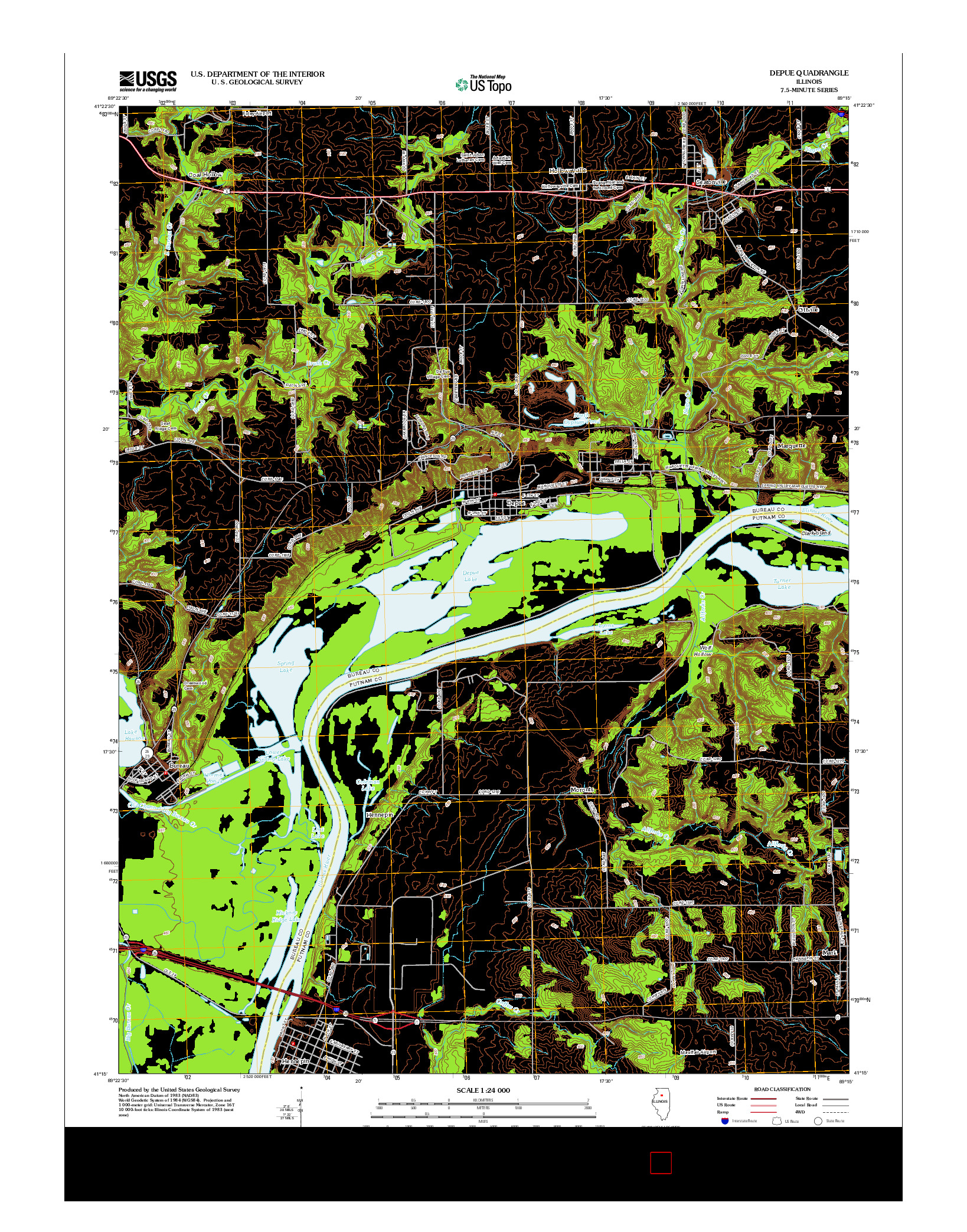 USGS US TOPO 7.5-MINUTE MAP FOR DEPUE, IL 2012