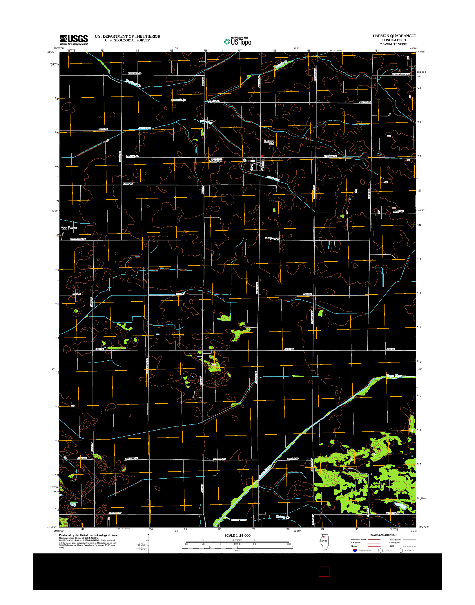 USGS US TOPO 7.5-MINUTE MAP FOR HARMON, IL 2012