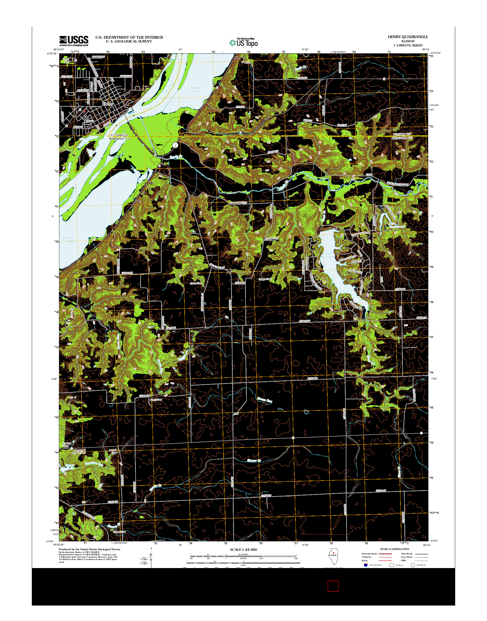 USGS US TOPO 7.5-MINUTE MAP FOR HENRY, IL 2012