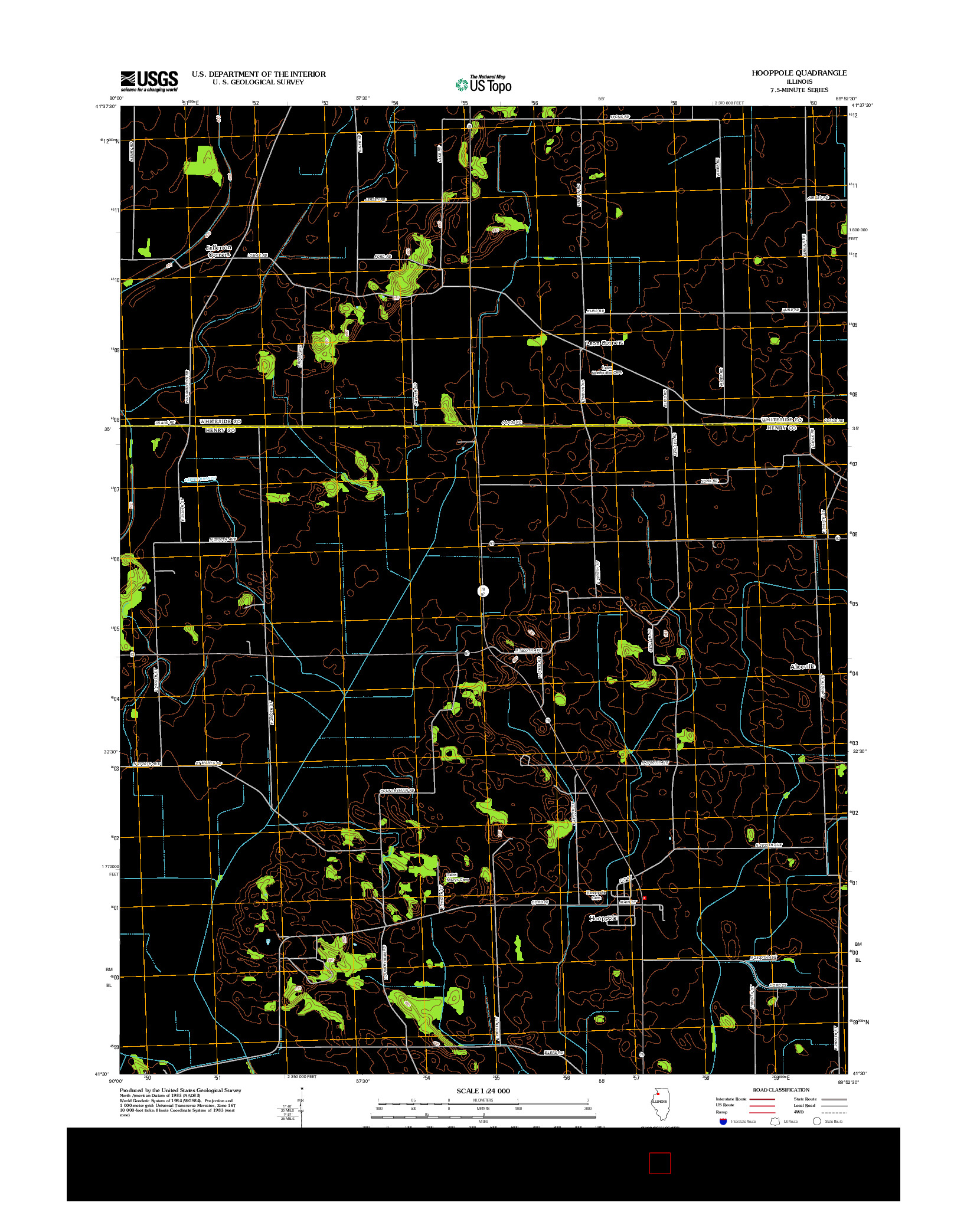 USGS US TOPO 7.5-MINUTE MAP FOR HOOPPOLE, IL 2012