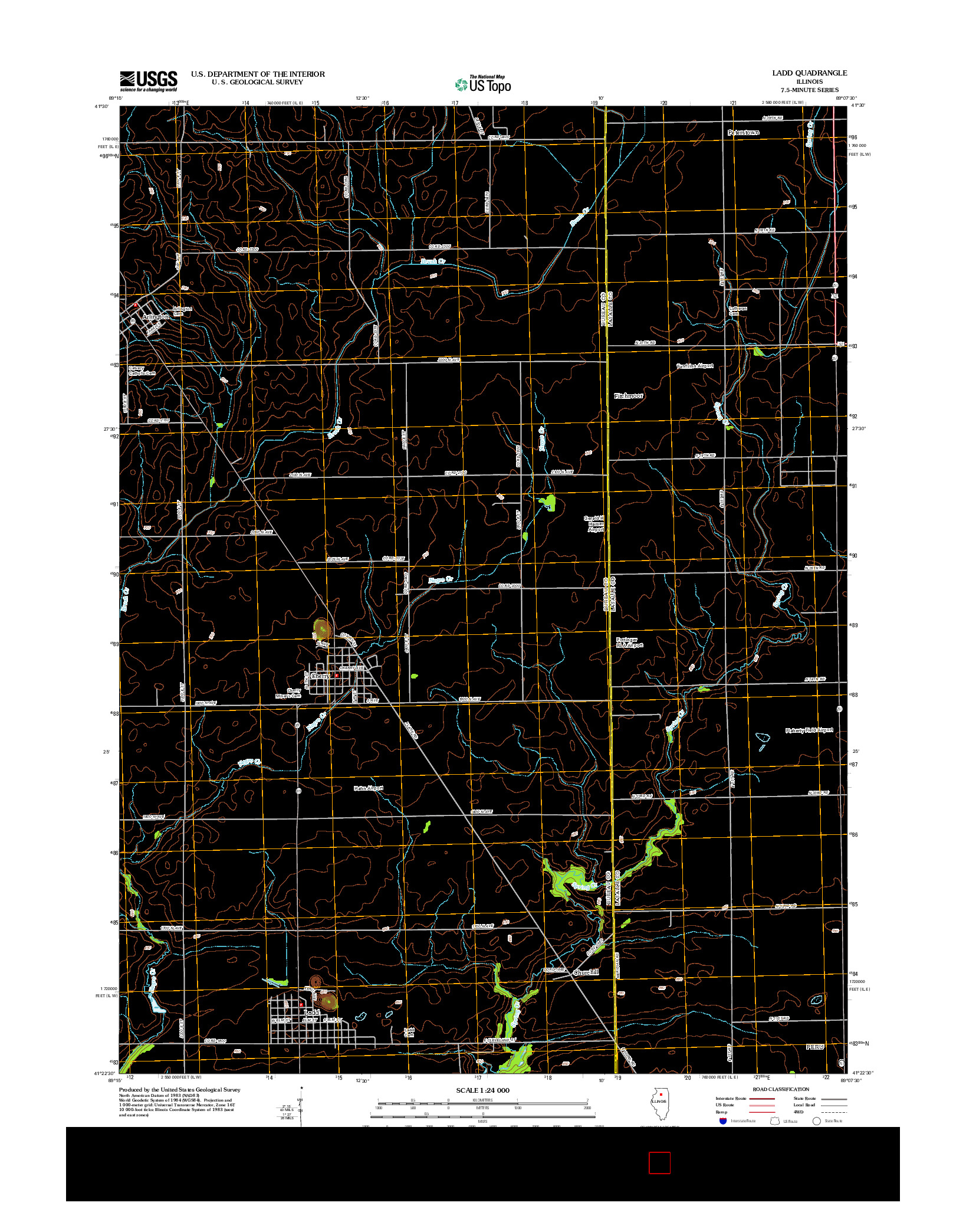 USGS US TOPO 7.5-MINUTE MAP FOR LADD, IL 2012