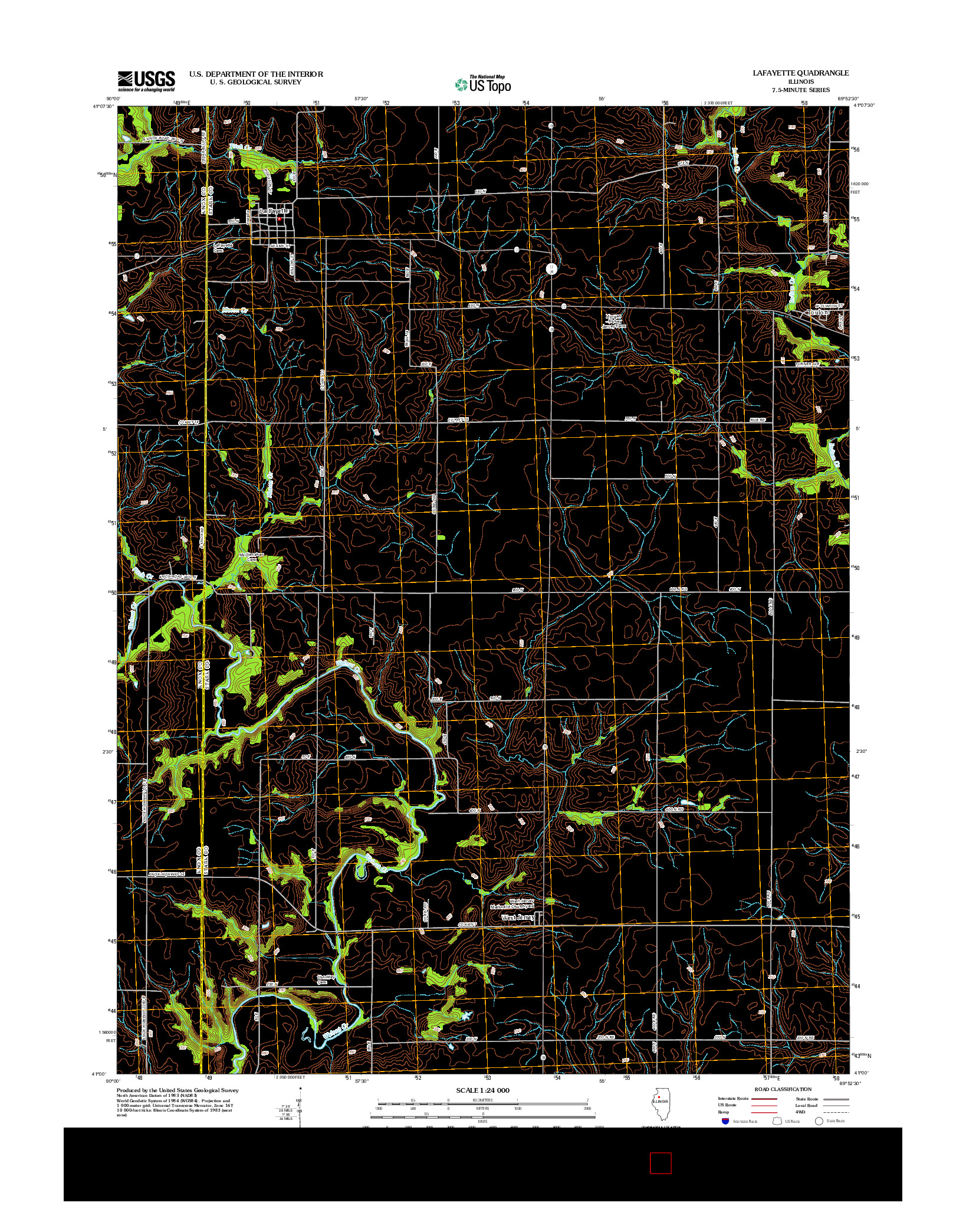 USGS US TOPO 7.5-MINUTE MAP FOR LAFAYETTE, IL 2012