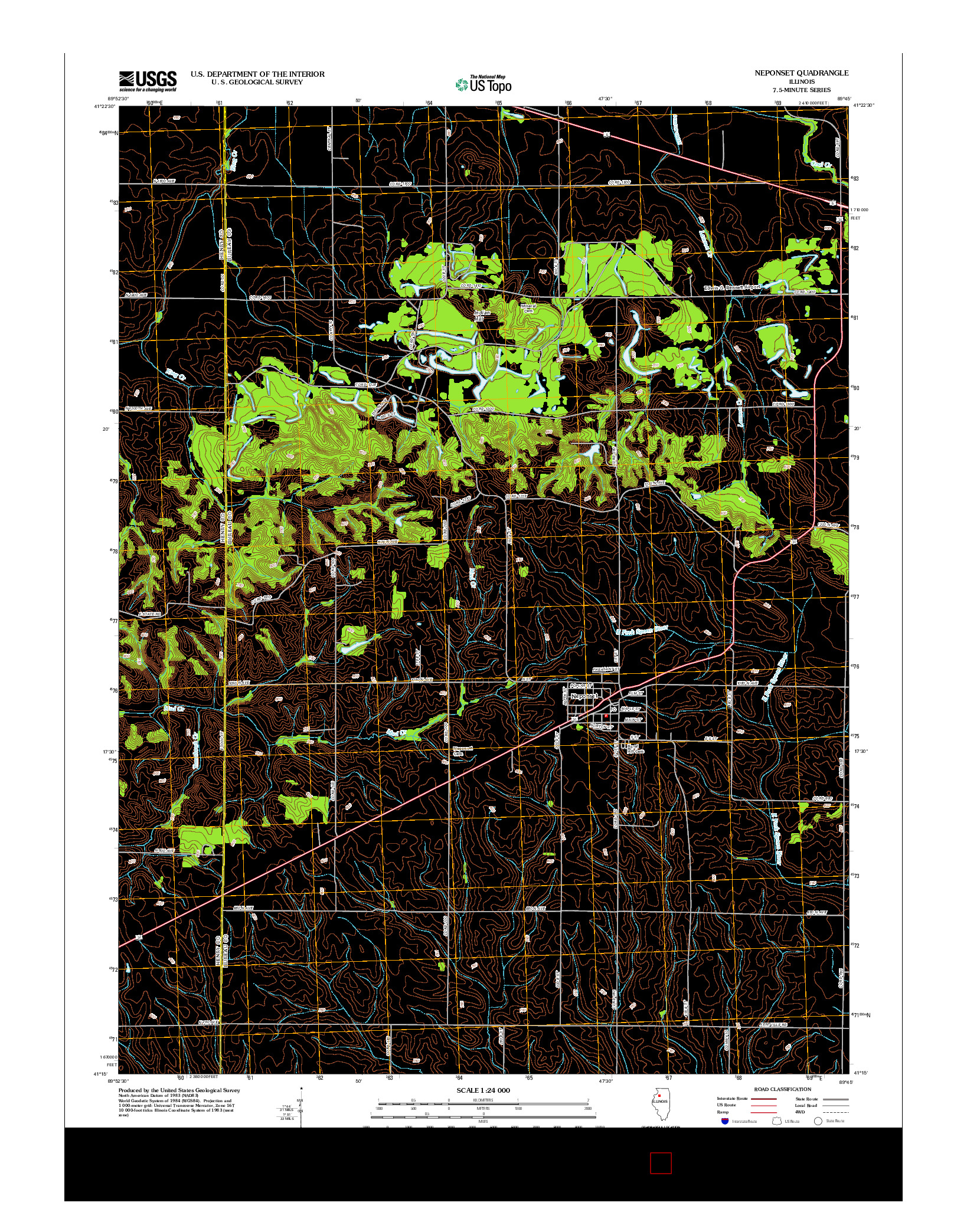 USGS US TOPO 7.5-MINUTE MAP FOR NEPONSET, IL 2012