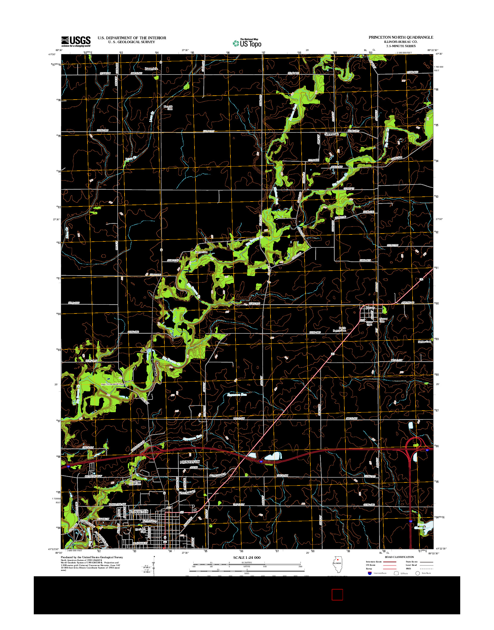 USGS US TOPO 7.5-MINUTE MAP FOR PRINCETON NORTH, IL 2012