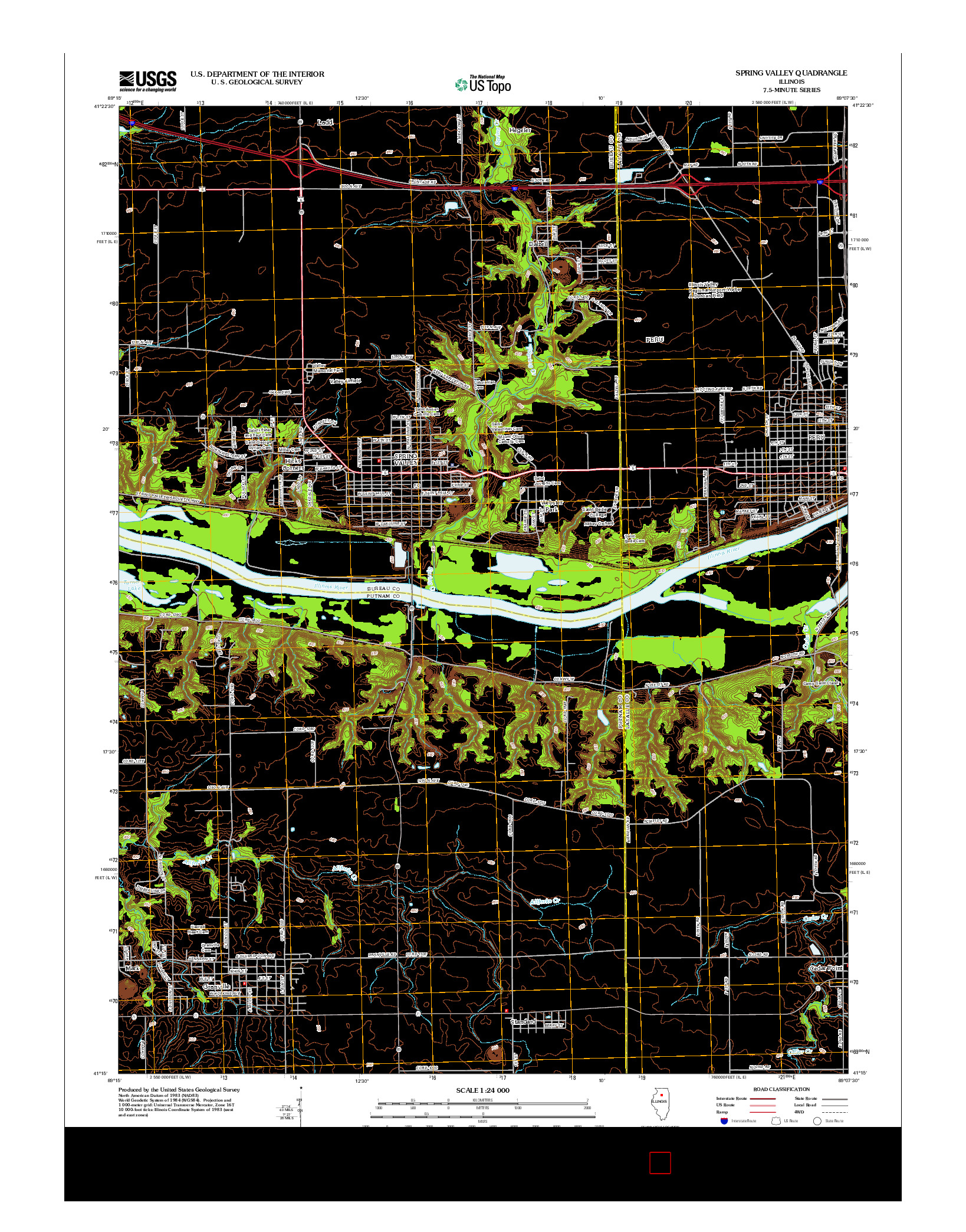 USGS US TOPO 7.5-MINUTE MAP FOR SPRING VALLEY, IL 2012
