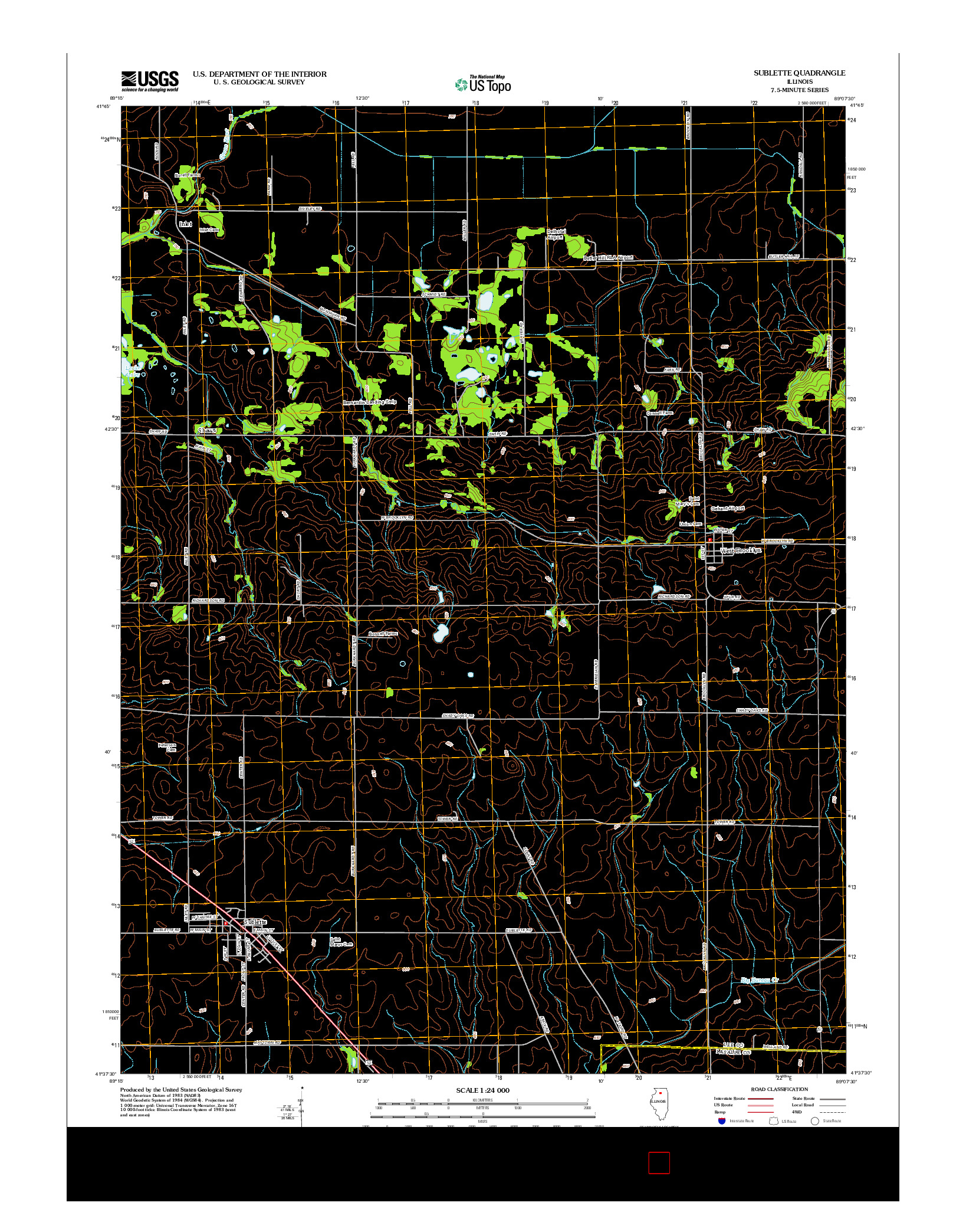 USGS US TOPO 7.5-MINUTE MAP FOR SUBLETTE, IL 2012
