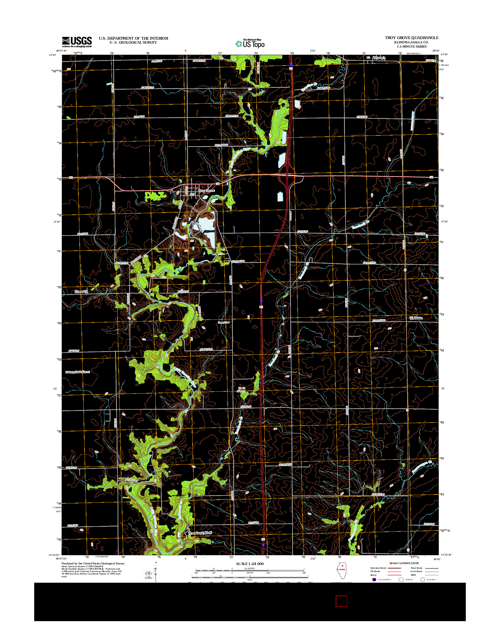 USGS US TOPO 7.5-MINUTE MAP FOR TROY GROVE, IL 2012