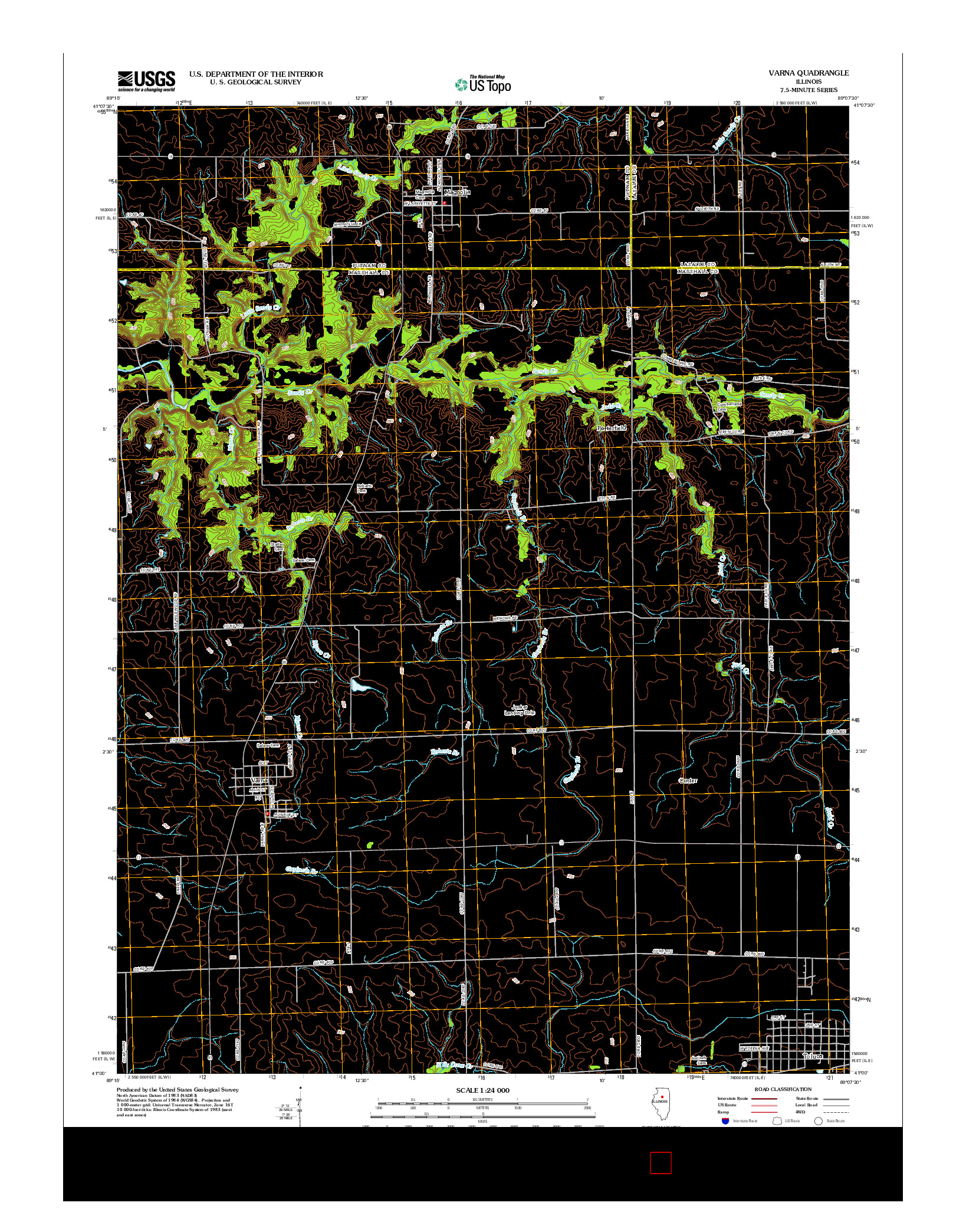 USGS US TOPO 7.5-MINUTE MAP FOR VARNA, IL 2012