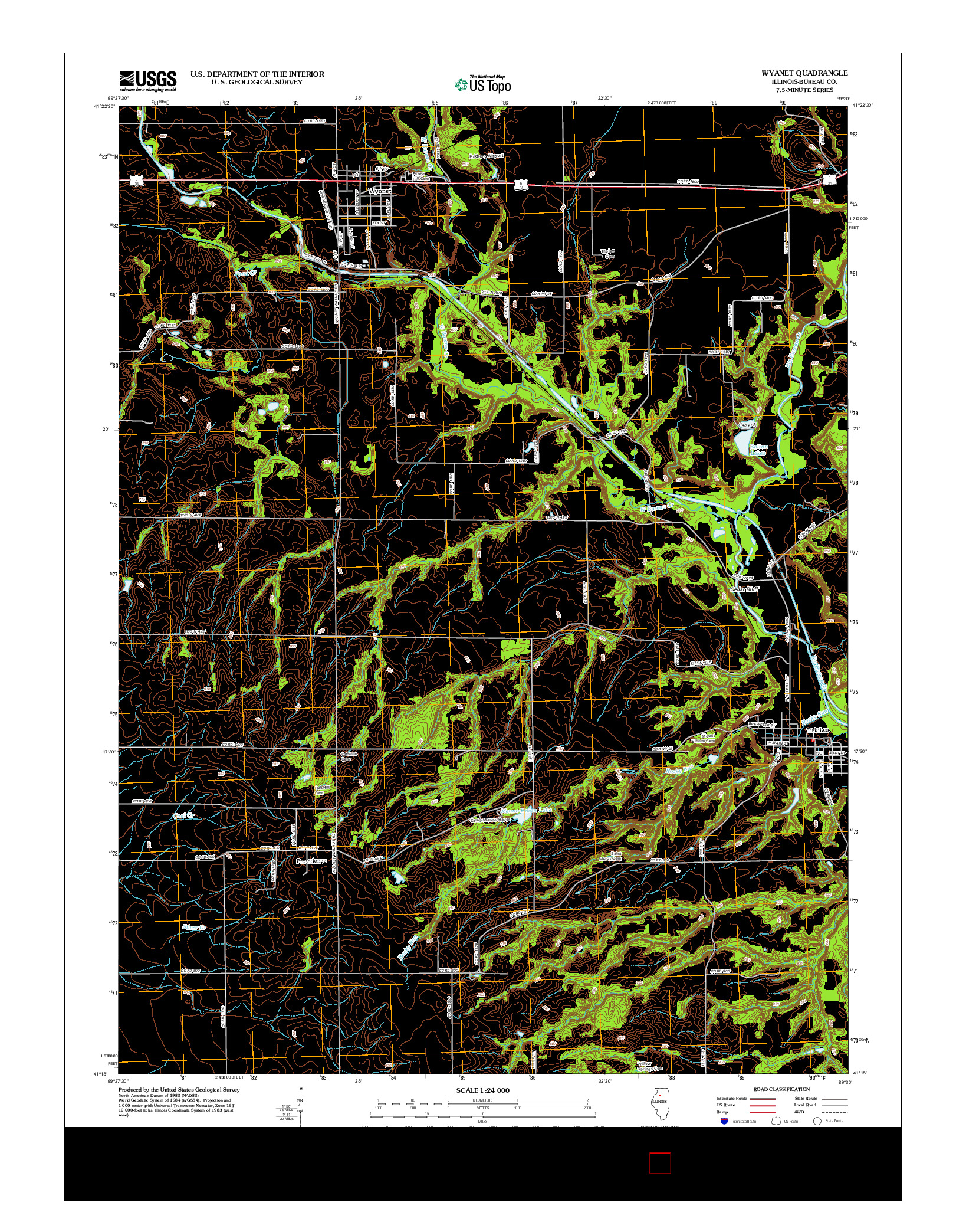 USGS US TOPO 7.5-MINUTE MAP FOR WYANET, IL 2012