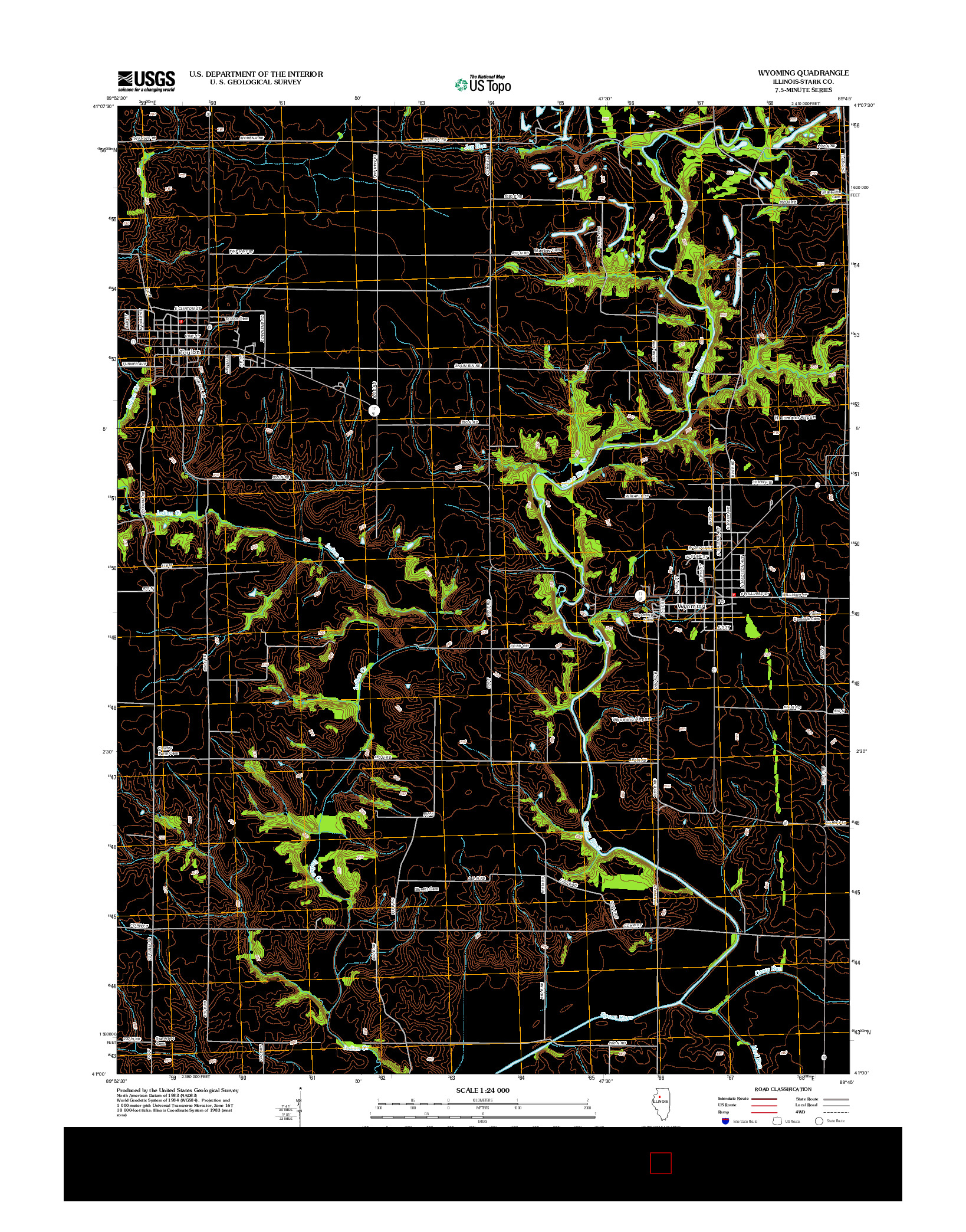 USGS US TOPO 7.5-MINUTE MAP FOR WYOMING, IL 2012