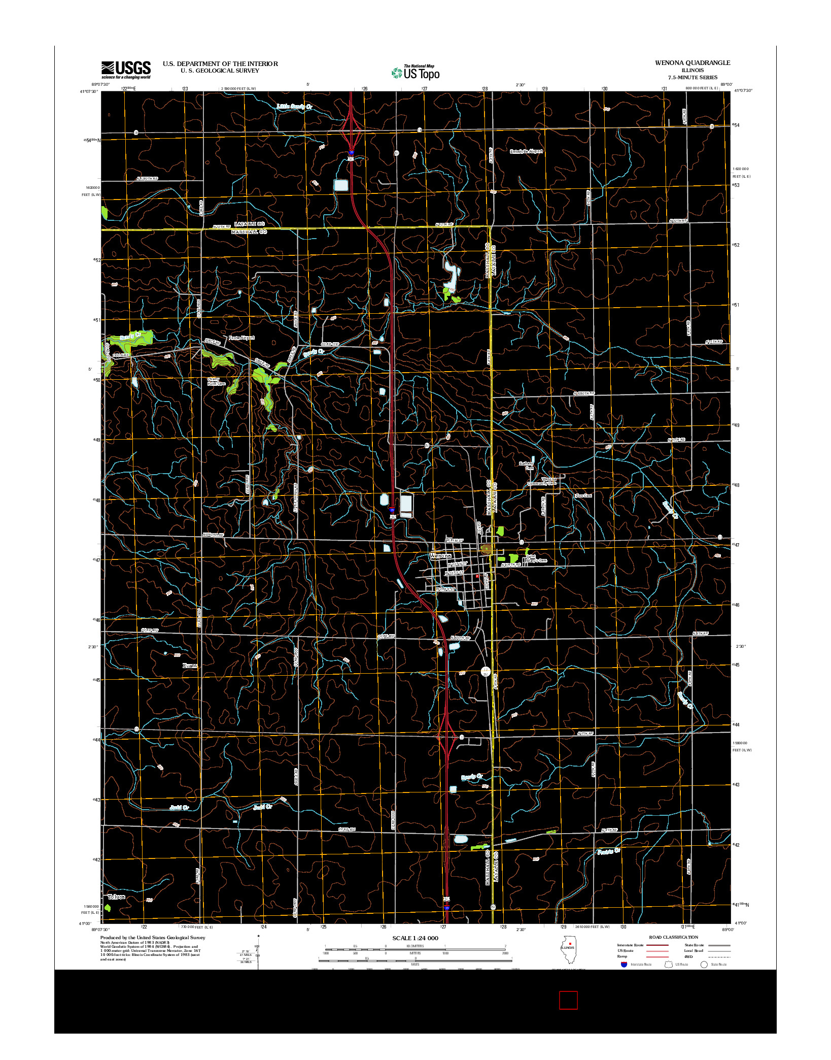 USGS US TOPO 7.5-MINUTE MAP FOR WENONA, IL 2012