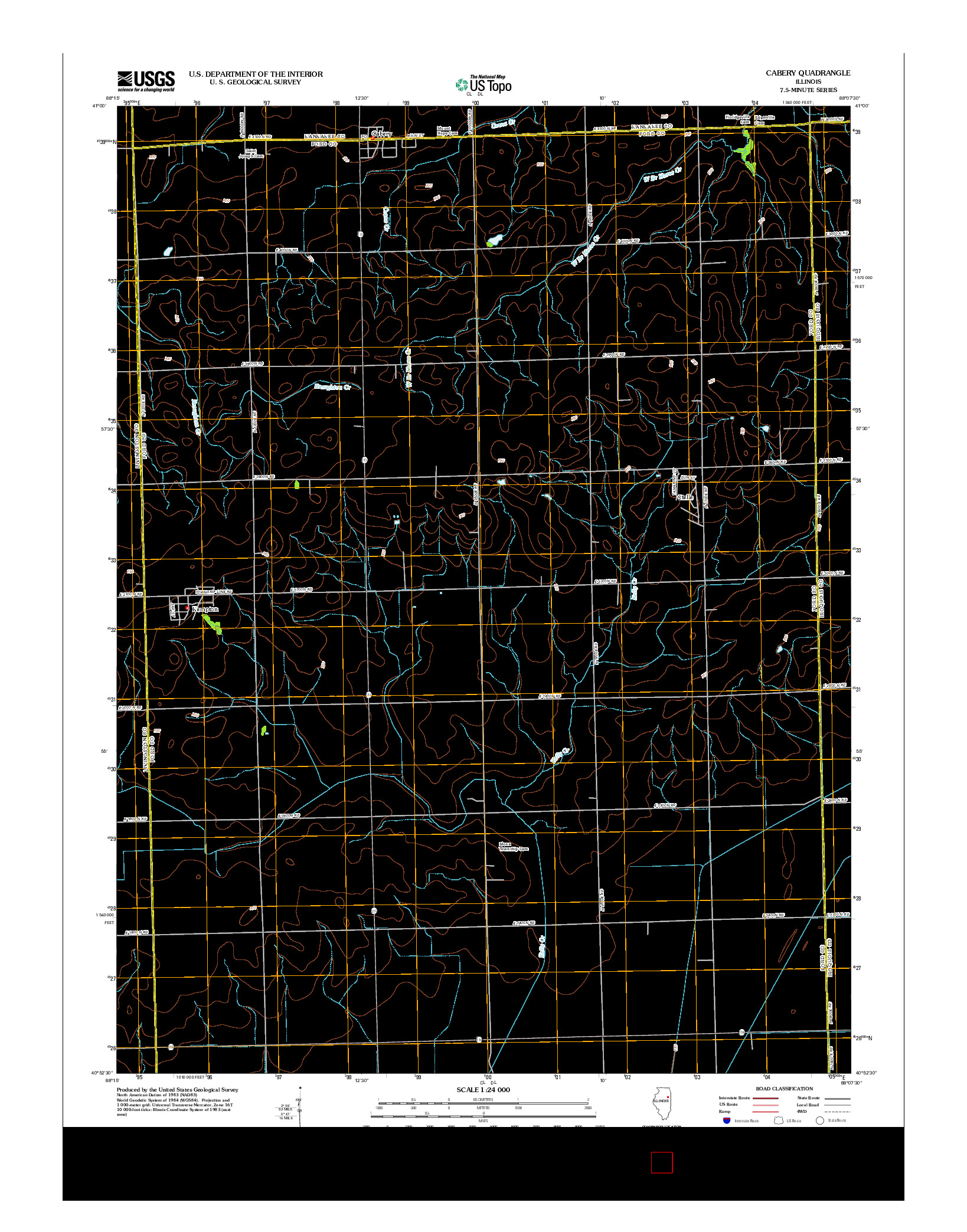 USGS US TOPO 7.5-MINUTE MAP FOR CABERY, IL 2012