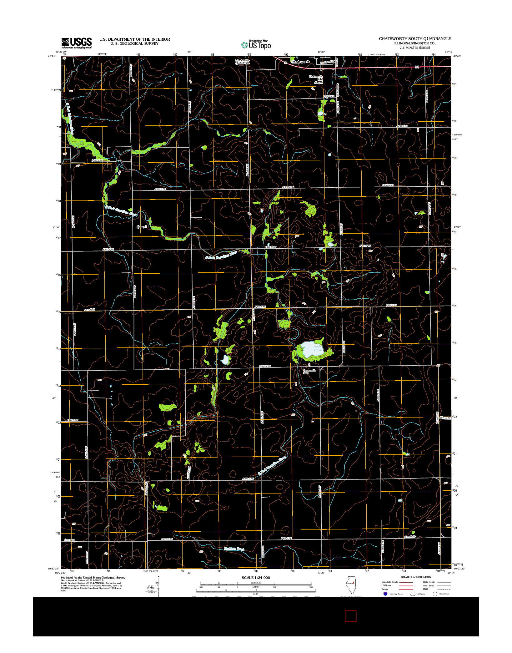 USGS US TOPO 7.5-MINUTE MAP FOR CHATSWORTH SOUTH, IL 2012