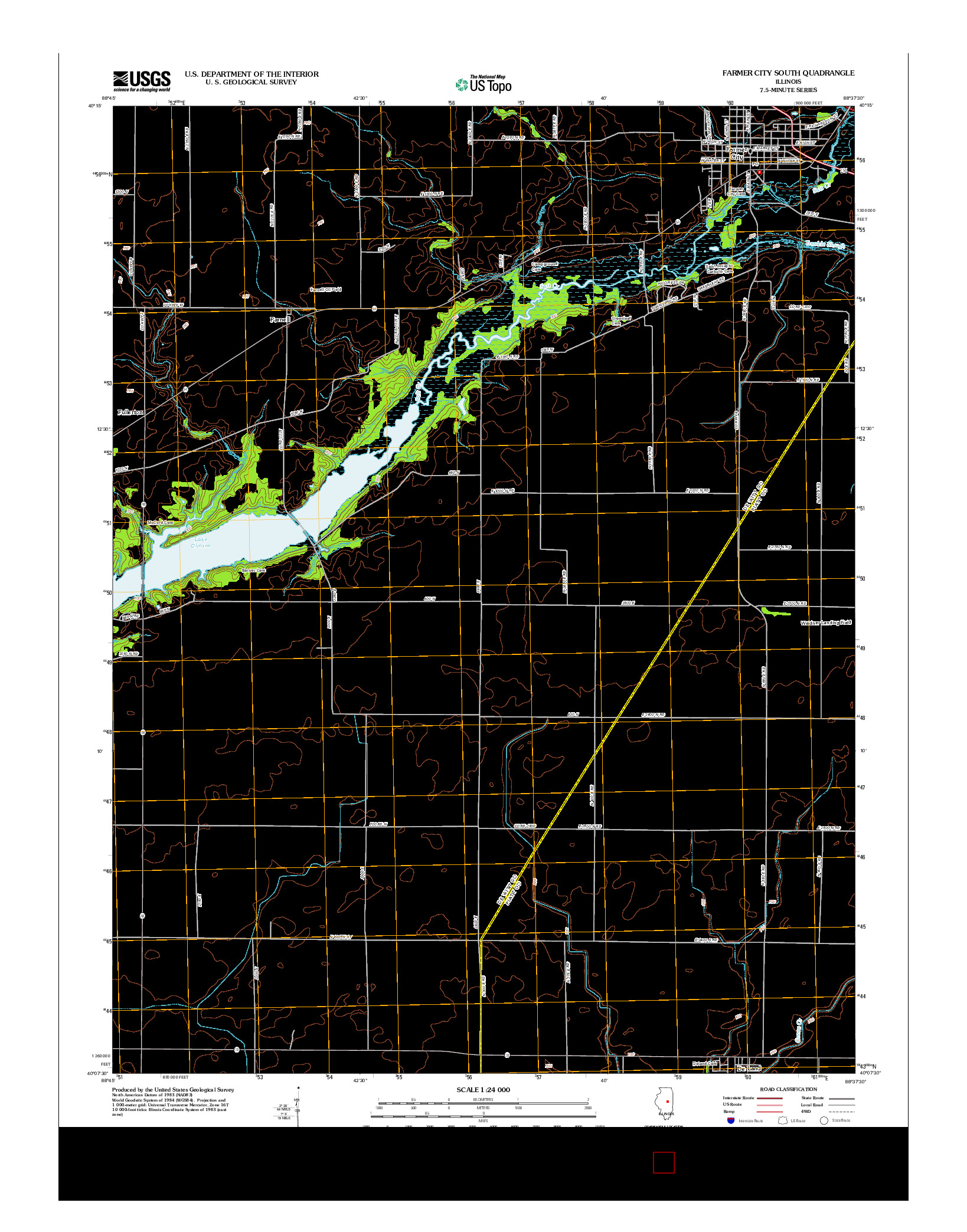USGS US TOPO 7.5-MINUTE MAP FOR FARMER CITY SOUTH, IL 2012