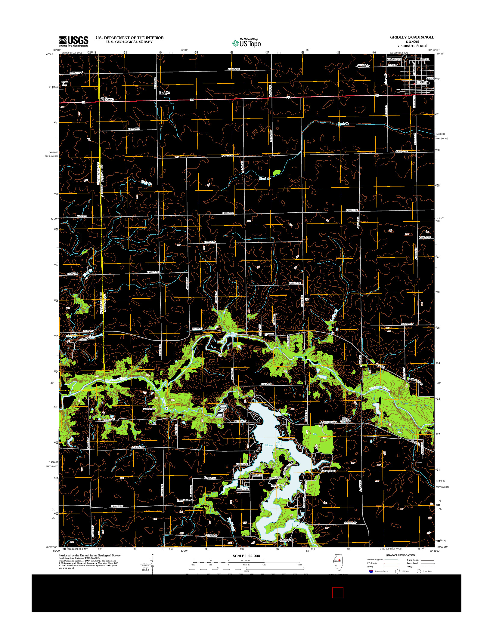 USGS US TOPO 7.5-MINUTE MAP FOR GRIDLEY, IL 2012