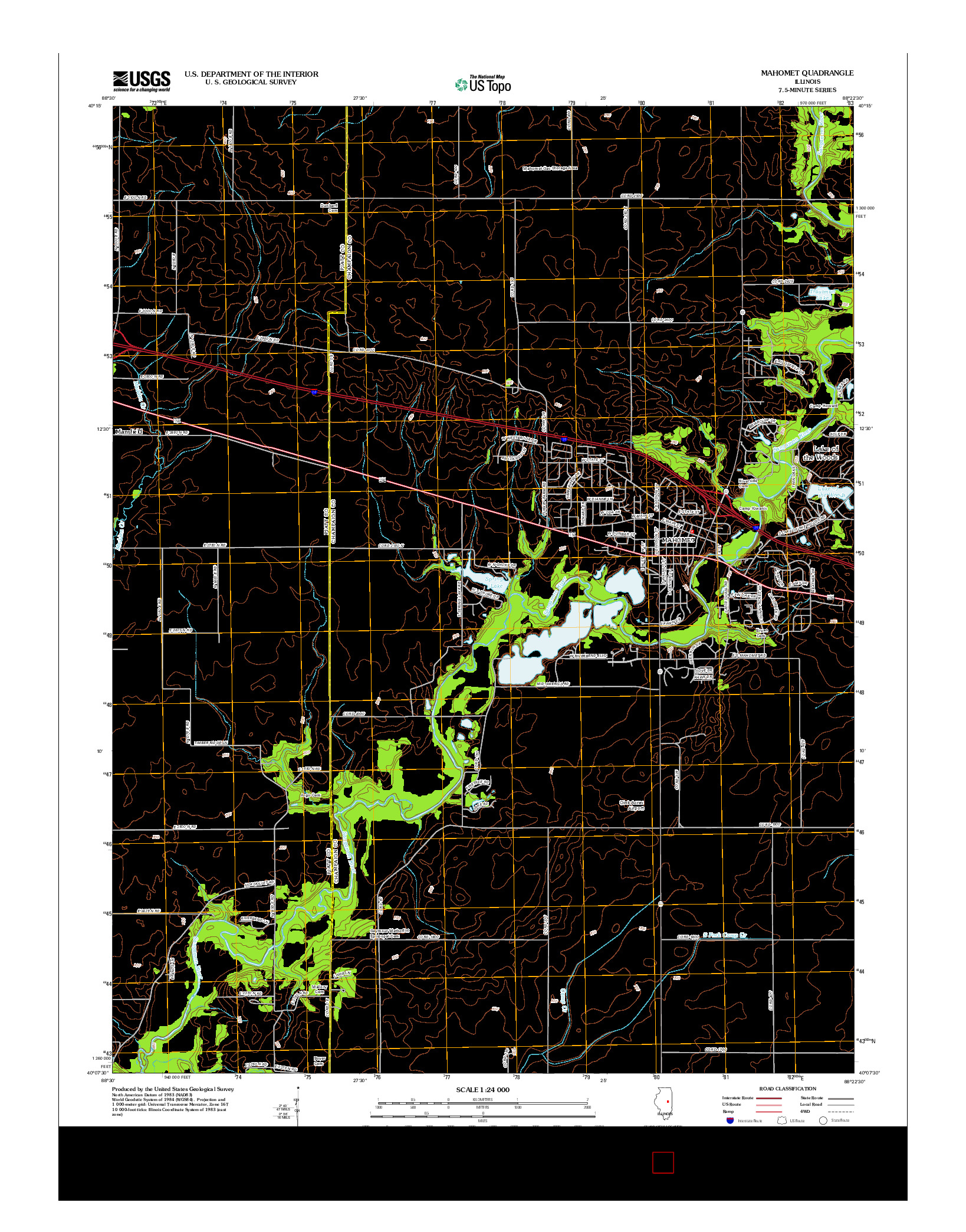 USGS US TOPO 7.5-MINUTE MAP FOR MAHOMET, IL 2012