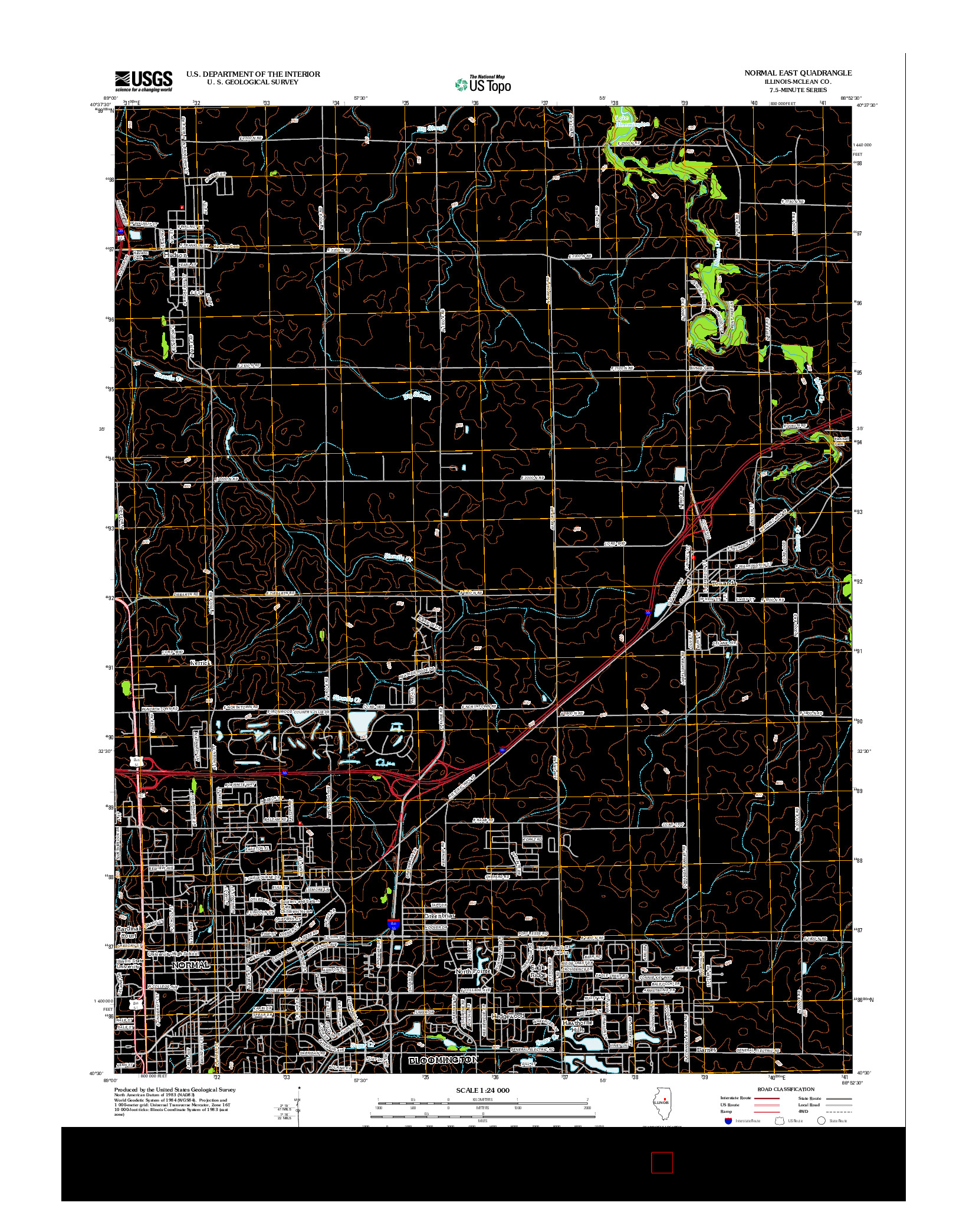 USGS US TOPO 7.5-MINUTE MAP FOR NORMAL EAST, IL 2012