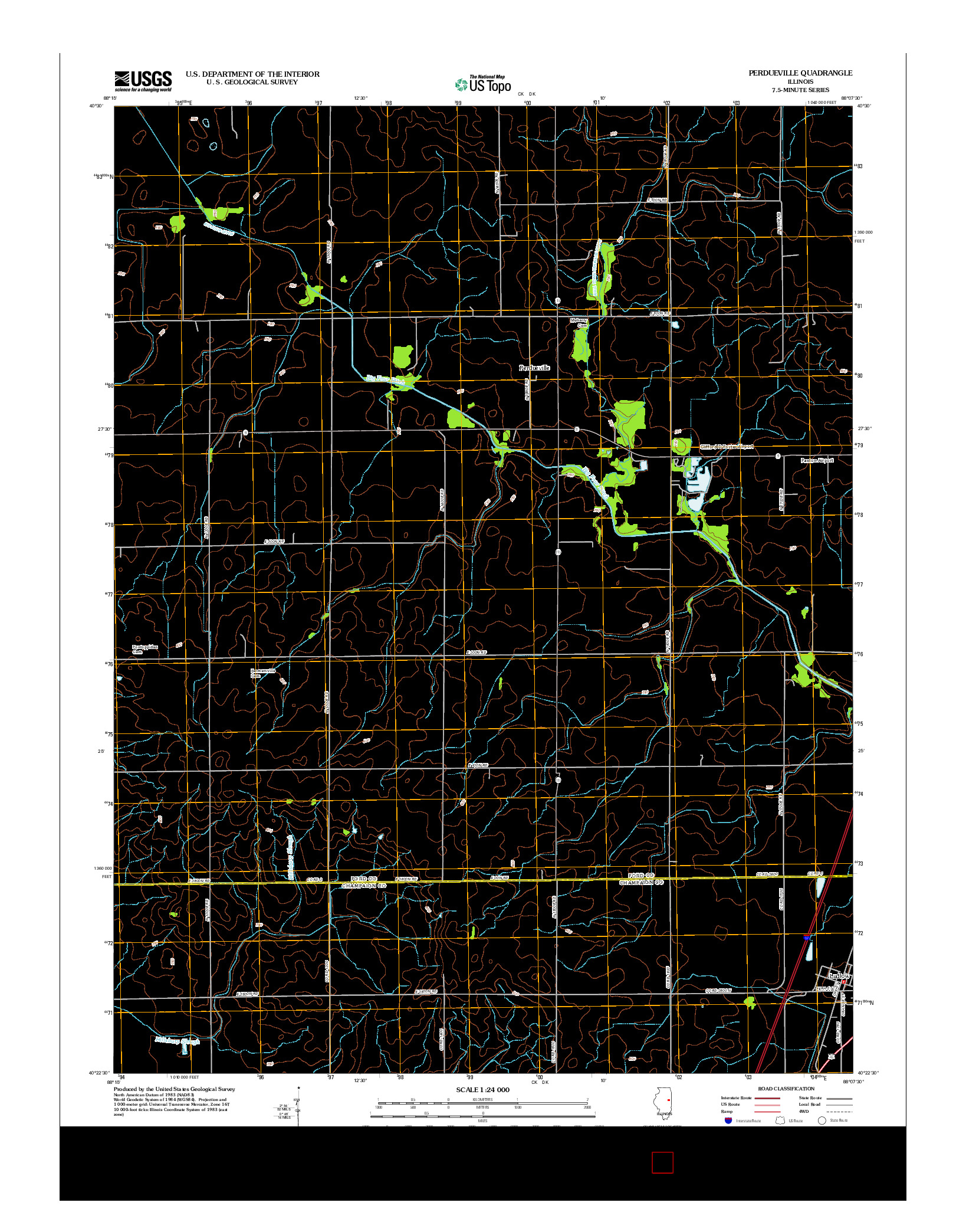 USGS US TOPO 7.5-MINUTE MAP FOR PERDUEVILLE, IL 2012