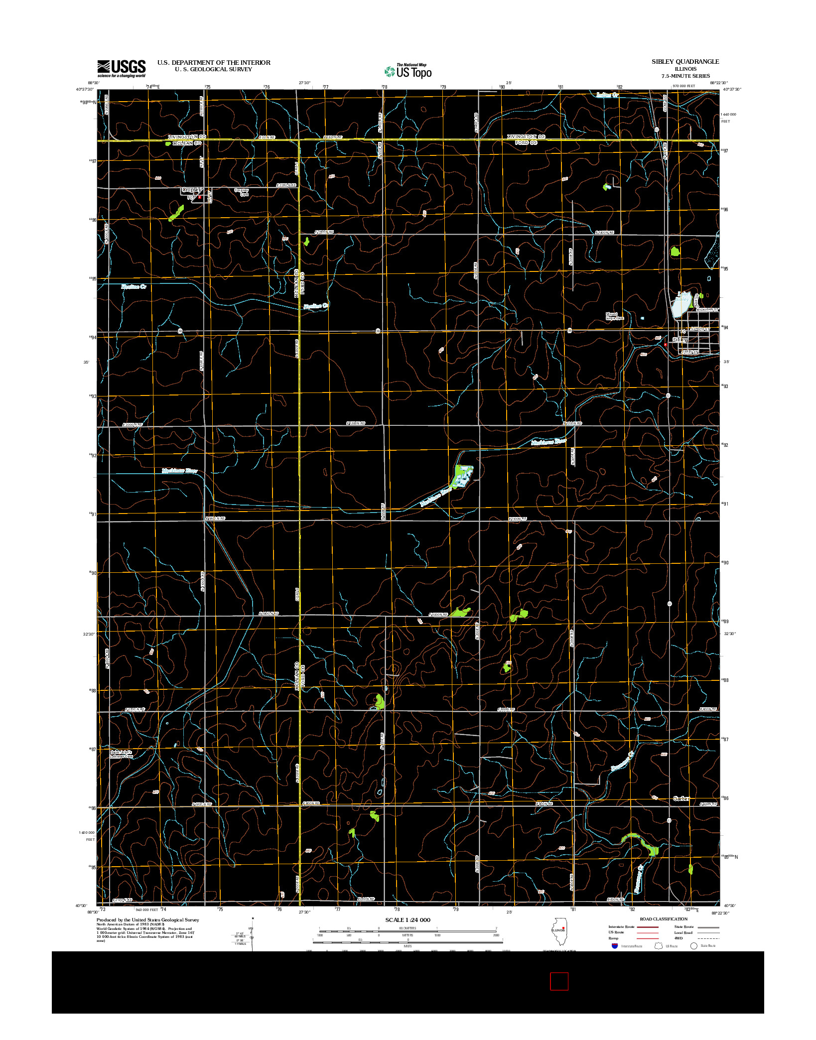 USGS US TOPO 7.5-MINUTE MAP FOR SIBLEY, IL 2012