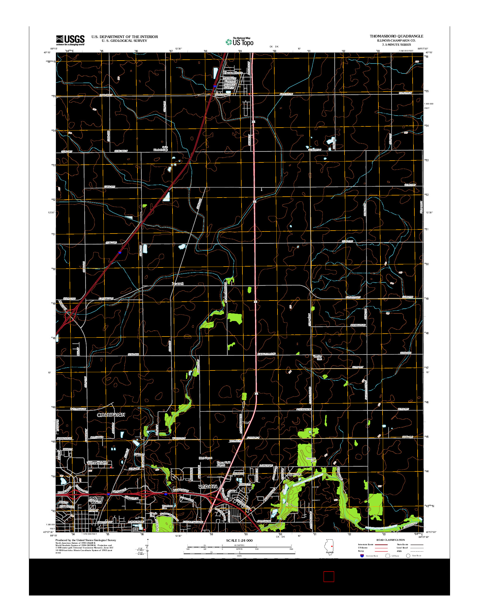 USGS US TOPO 7.5-MINUTE MAP FOR THOMASBORO, IL 2012