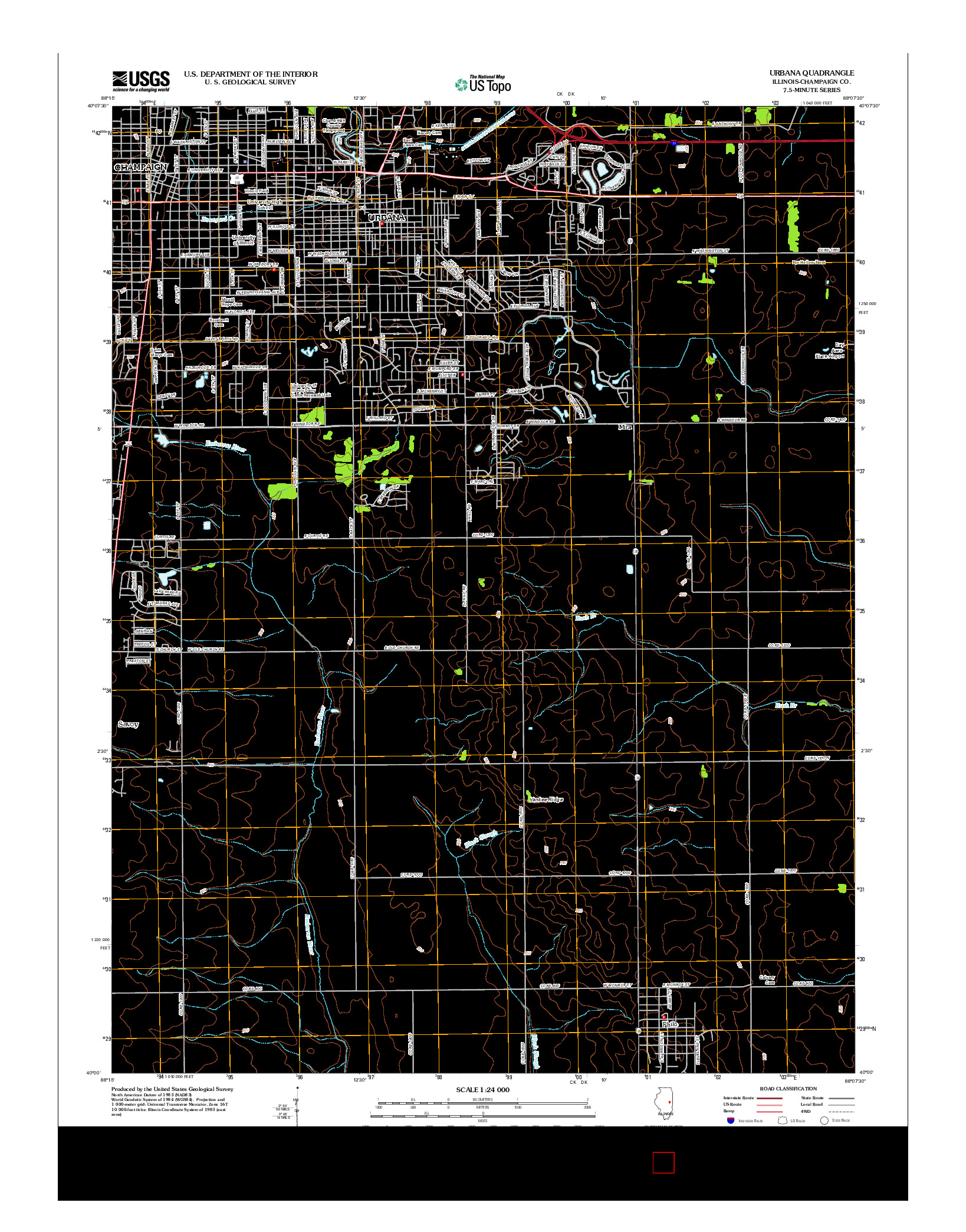 USGS US TOPO 7.5-MINUTE MAP FOR URBANA, IL 2012