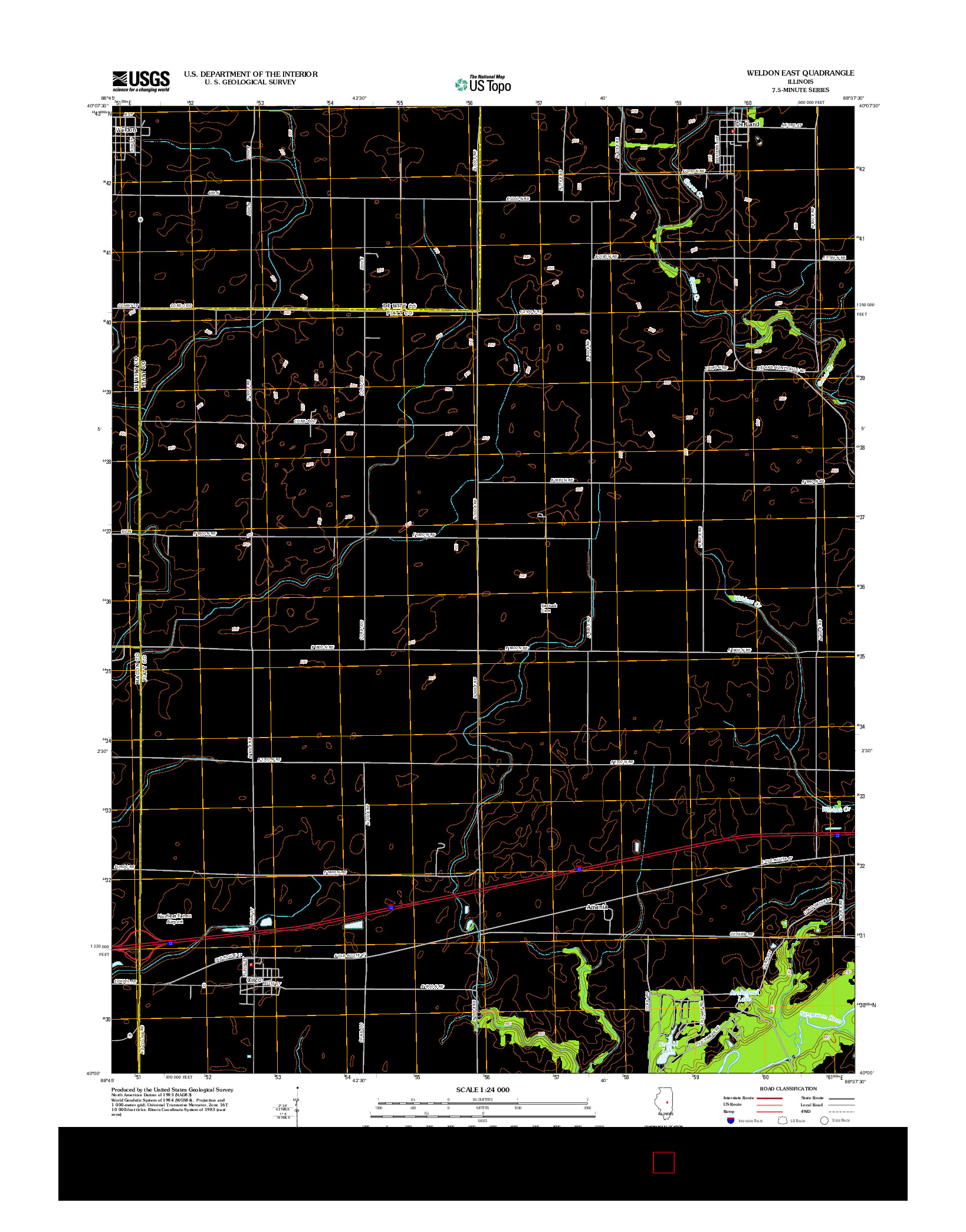 USGS US TOPO 7.5-MINUTE MAP FOR WELDON EAST, IL 2012