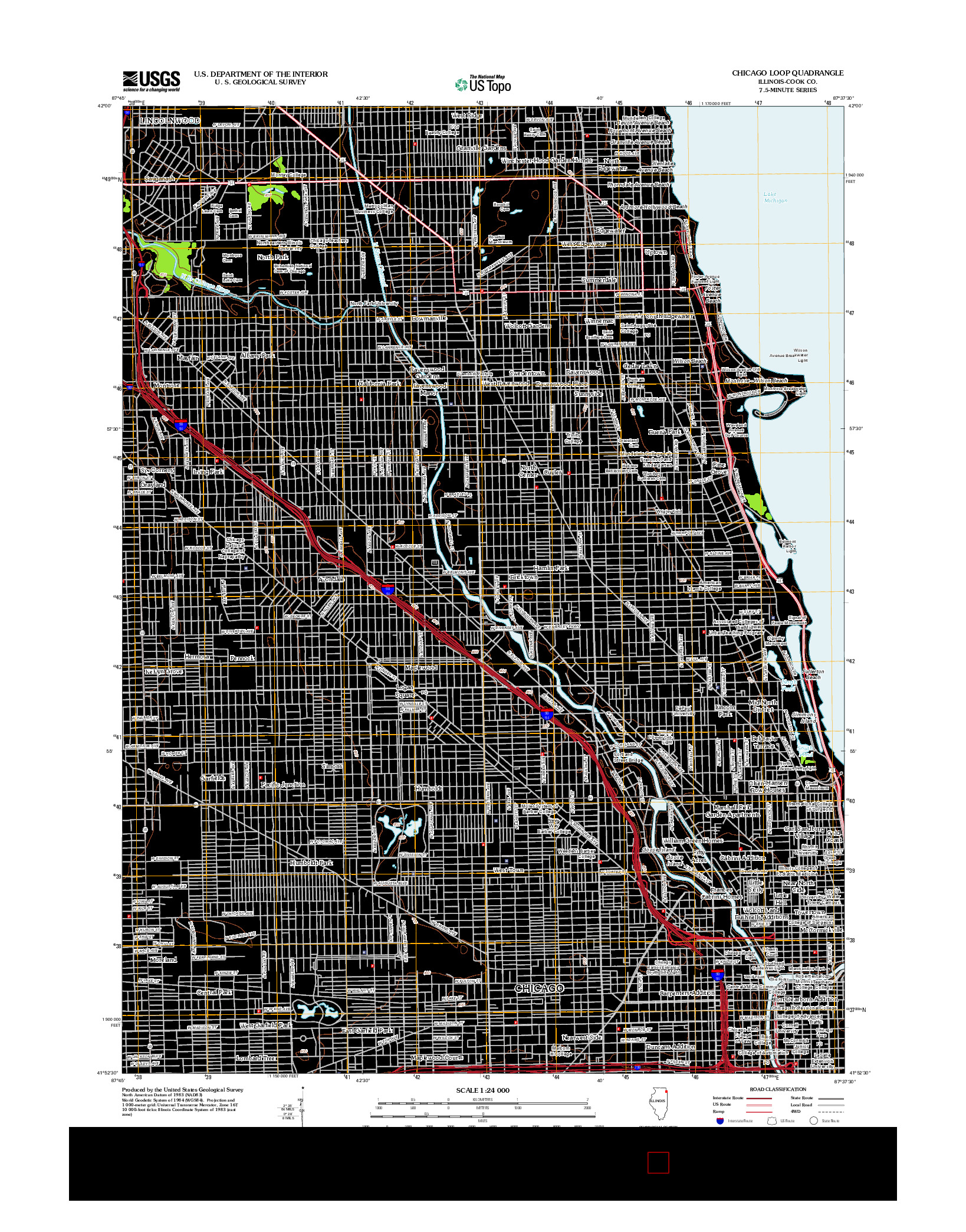 USGS US TOPO 7.5-MINUTE MAP FOR CHICAGO LOOP, IL 2012