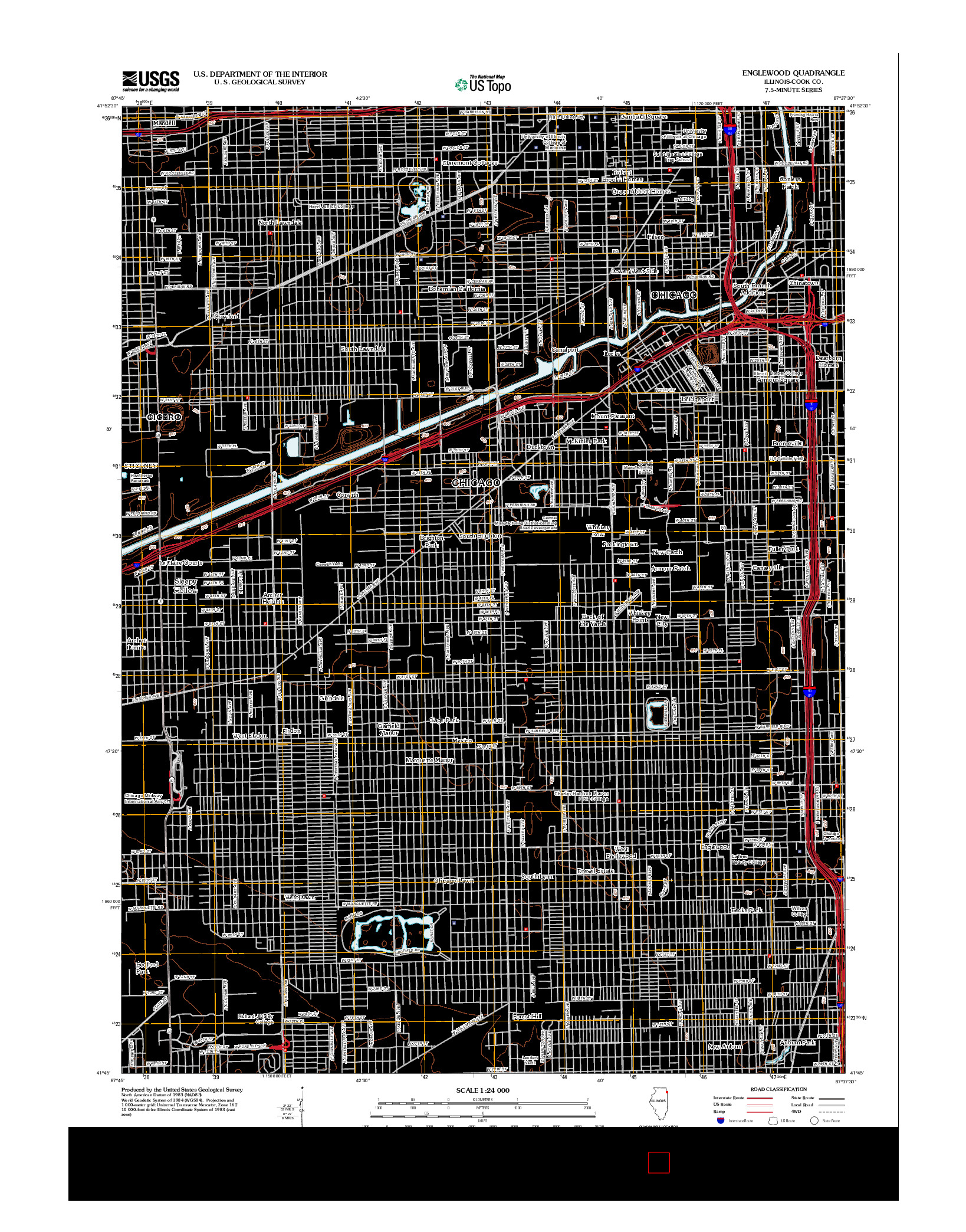 USGS US TOPO 7.5-MINUTE MAP FOR ENGLEWOOD, IL 2012
