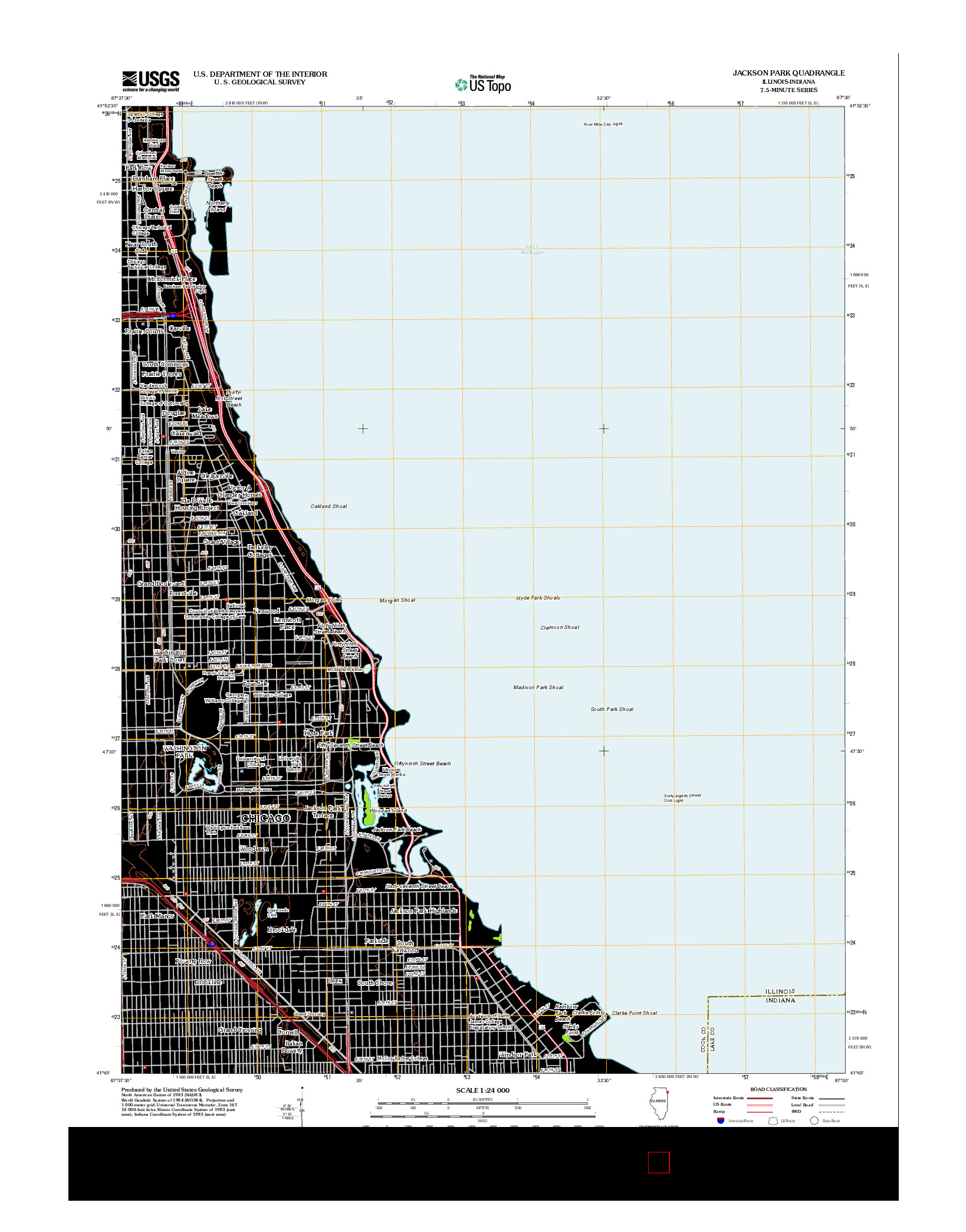 USGS US TOPO 7.5-MINUTE MAP FOR JACKSON PARK, IL-IN 2012