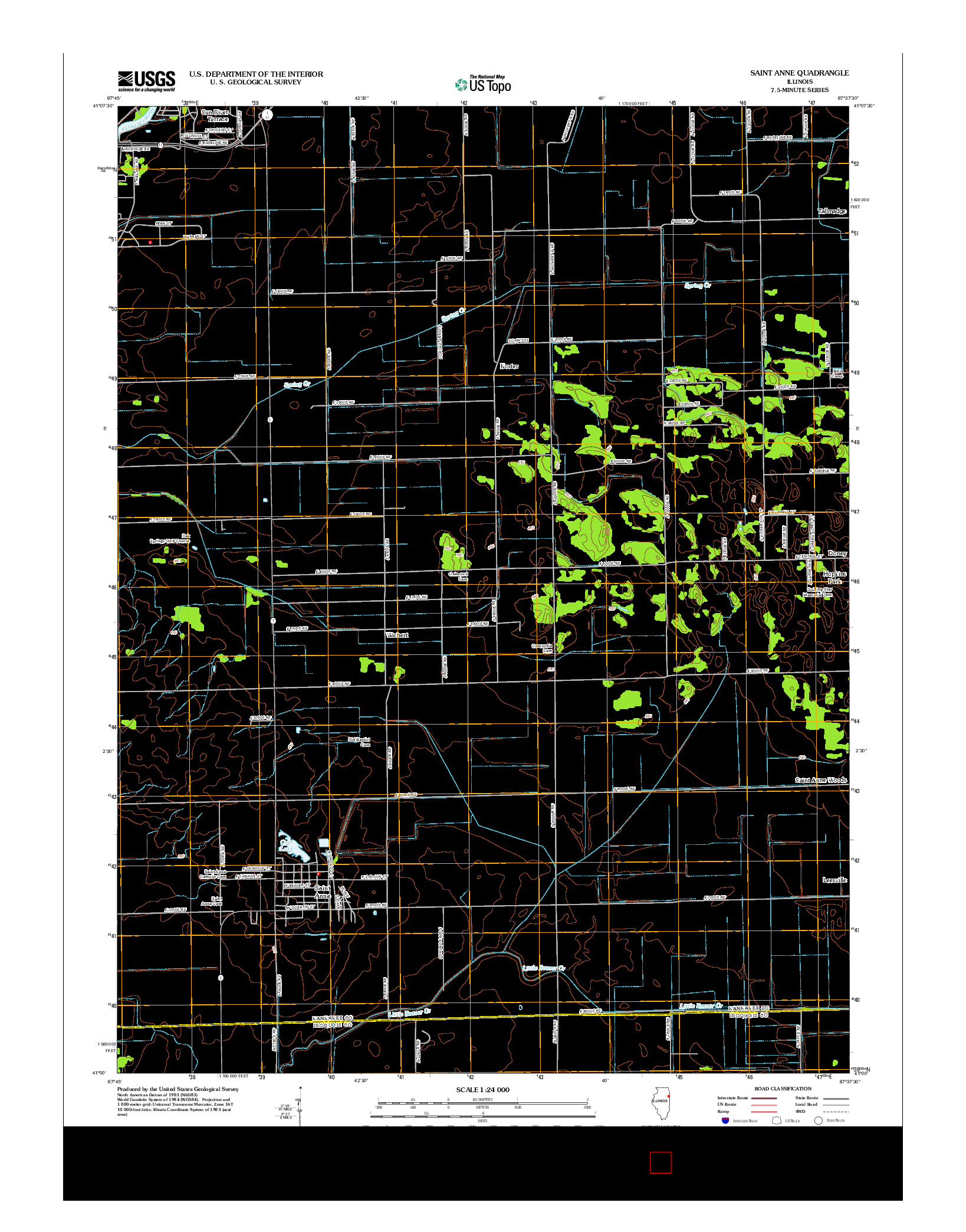 USGS US TOPO 7.5-MINUTE MAP FOR SAINT ANNE, IL 2012