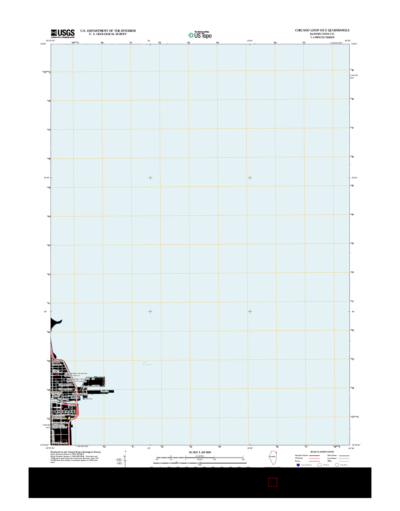 USGS US TOPO 7.5-MINUTE MAP FOR CHICAGO LOOP OE E, IL 2012