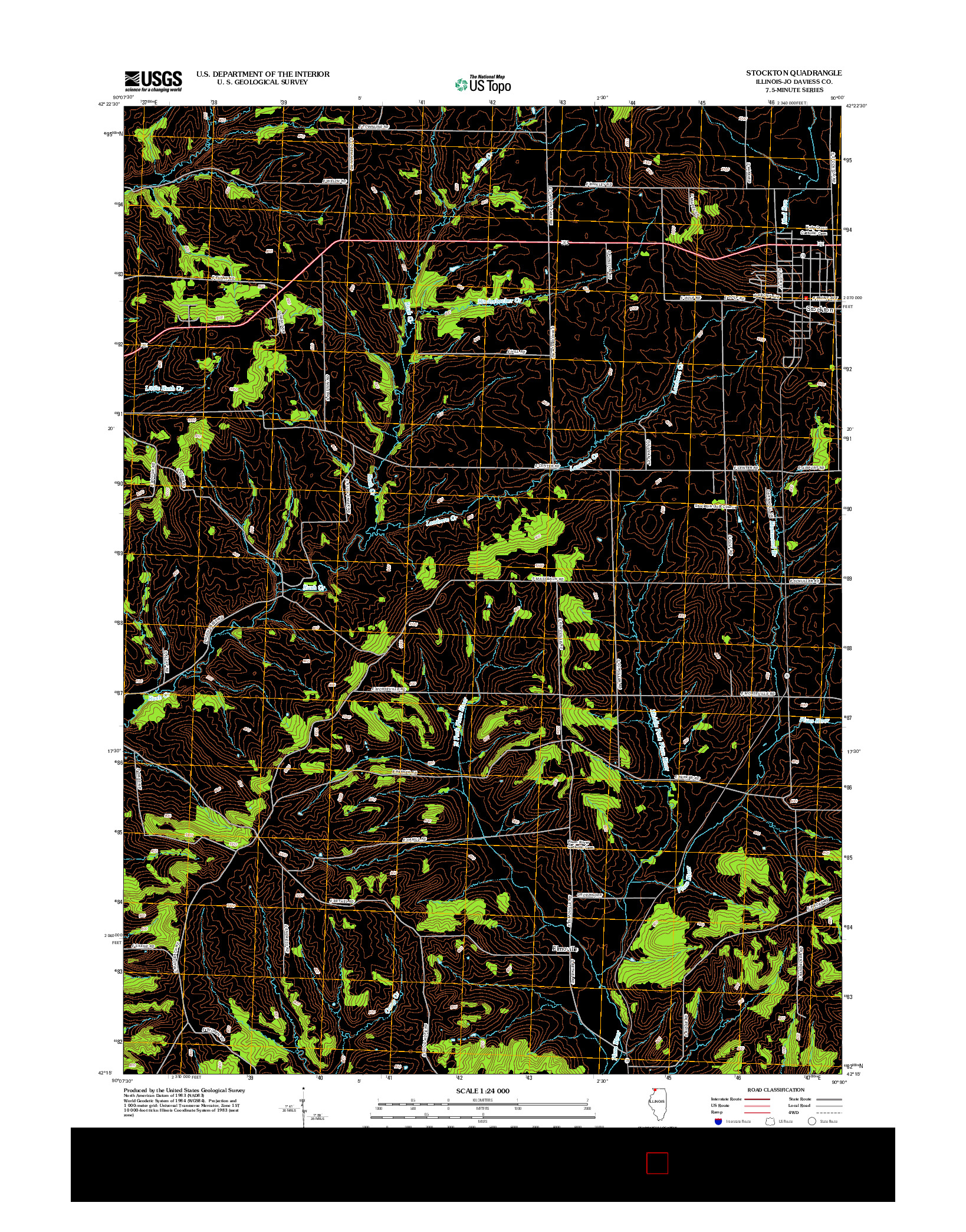 USGS US TOPO 7.5-MINUTE MAP FOR STOCKTON, IL 2012