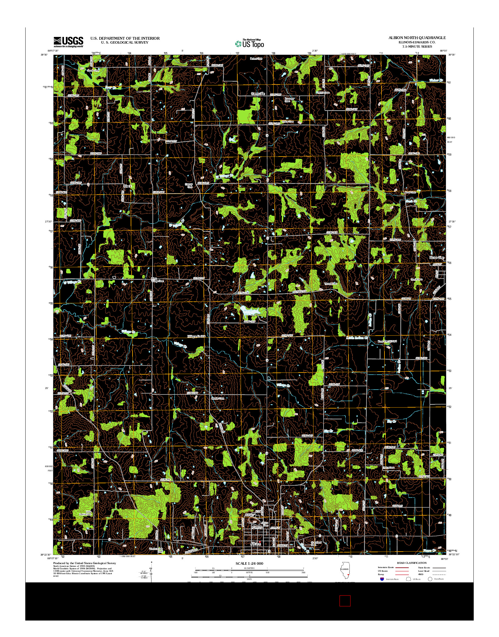 USGS US TOPO 7.5-MINUTE MAP FOR ALBION NORTH, IL 2012