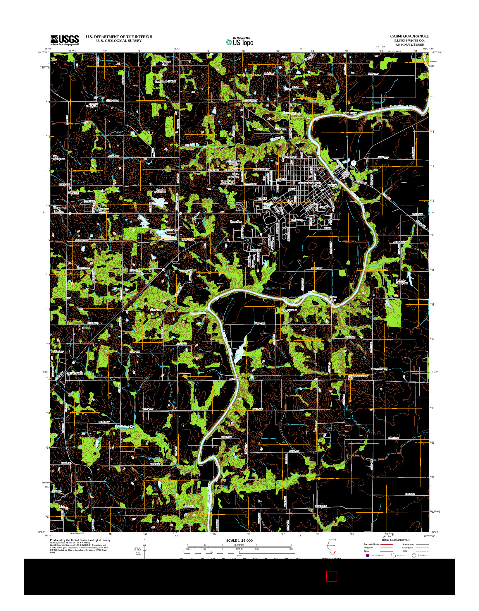 USGS US TOPO 7.5-MINUTE MAP FOR CARMI, IL 2012