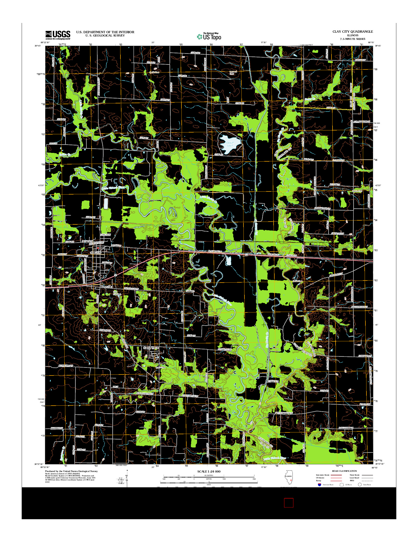 USGS US TOPO 7.5-MINUTE MAP FOR CLAY CITY, IL 2012