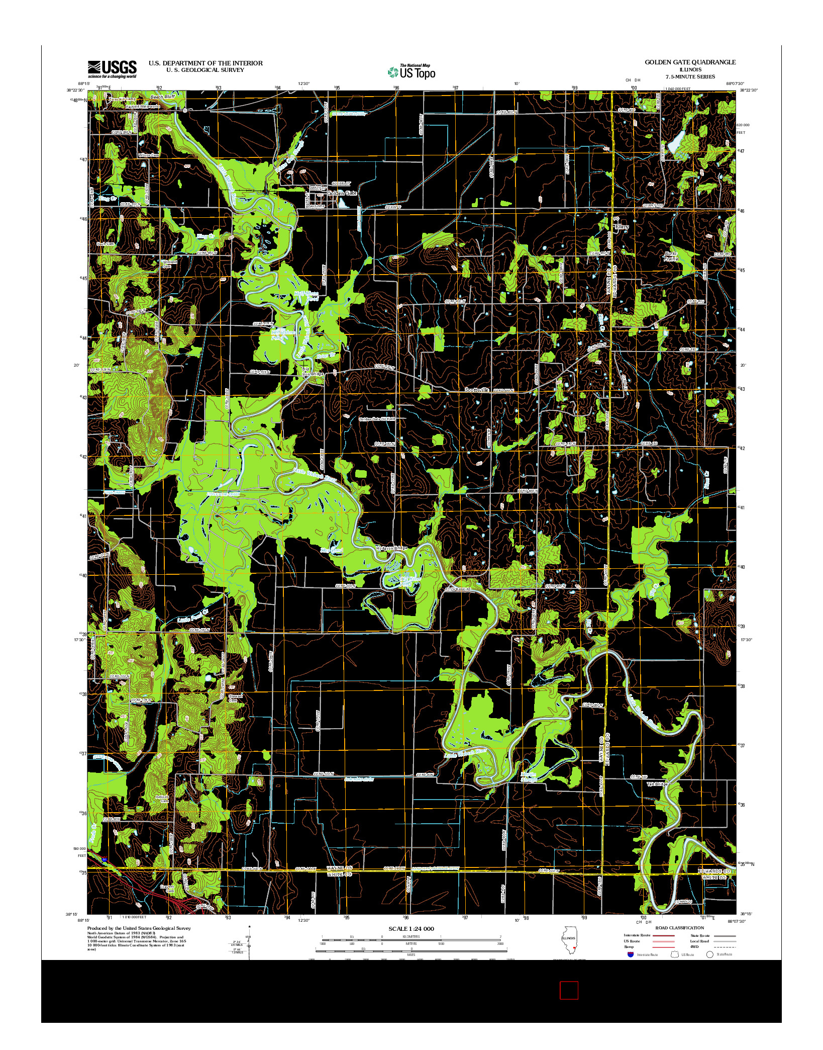 USGS US TOPO 7.5-MINUTE MAP FOR GOLDEN GATE, IL 2012