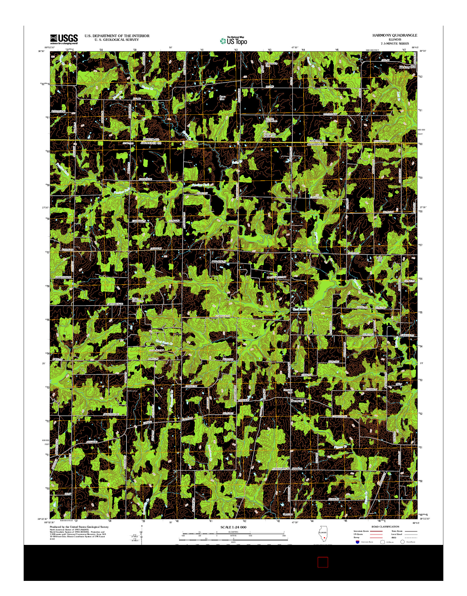 USGS US TOPO 7.5-MINUTE MAP FOR HARMONY, IL 2012