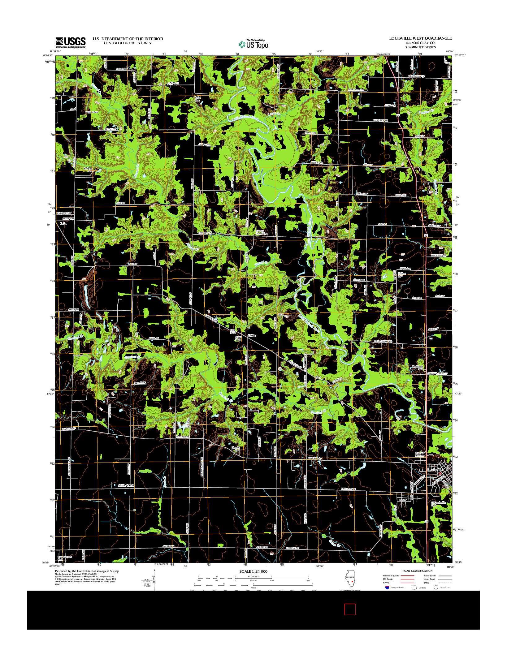 USGS US TOPO 7.5-MINUTE MAP FOR LOUISVILLE WEST, IL 2012