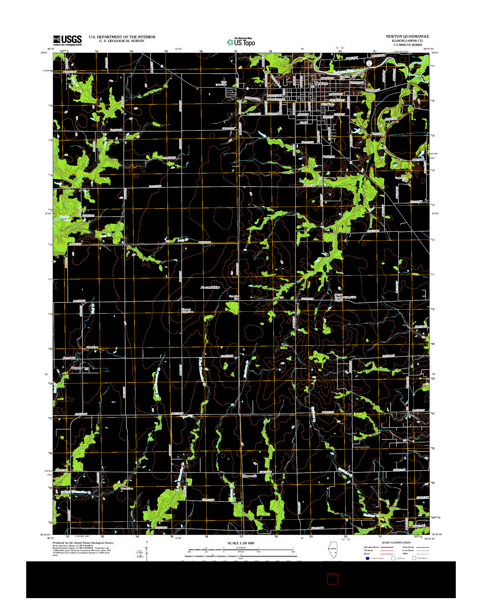 USGS US TOPO 7.5-MINUTE MAP FOR NEWTON, IL 2012